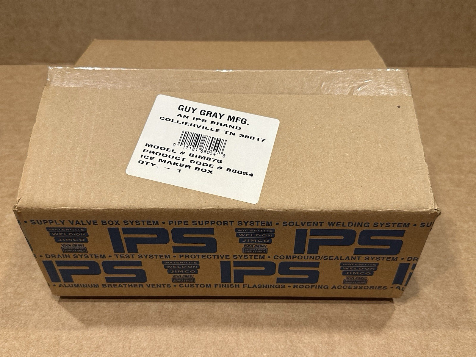 Guy Gray BIM875 Galvanized Recessed Ice Maker Outlet Box w/ Valve (NOS)