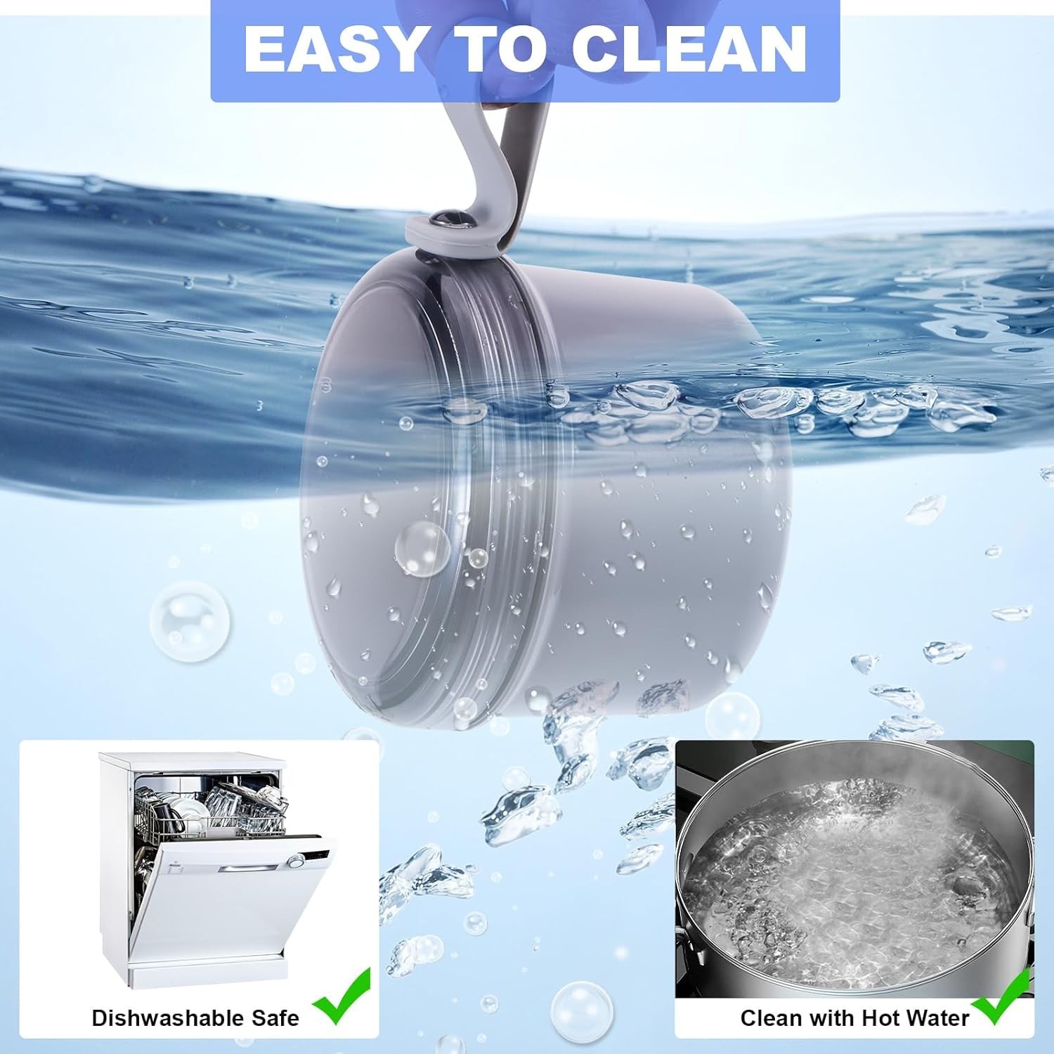 Leak-Proof Denture Container for Full & Partial Dentures – Grey