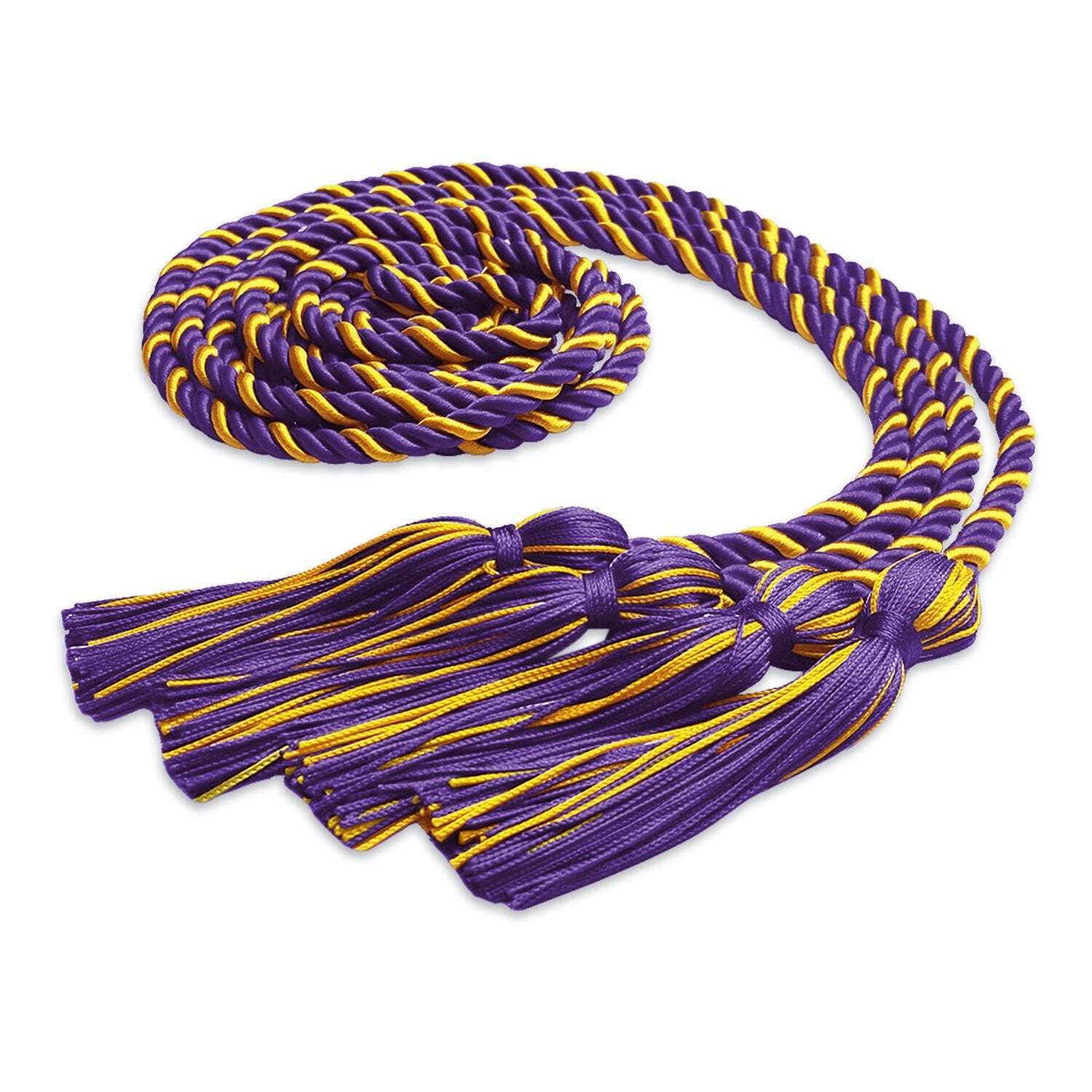 Endea Graduation Double Honor Cord Purple/Gold for High School & College