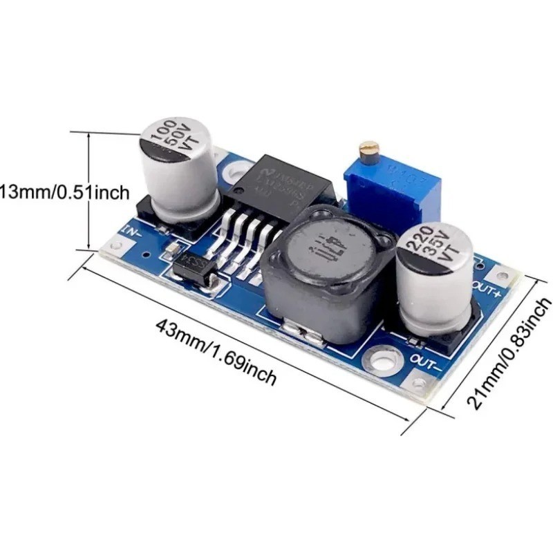 LM2596S DC-DC 3A Buck Converter Adjustable 3.2-46V Step-down Power Supply Module
