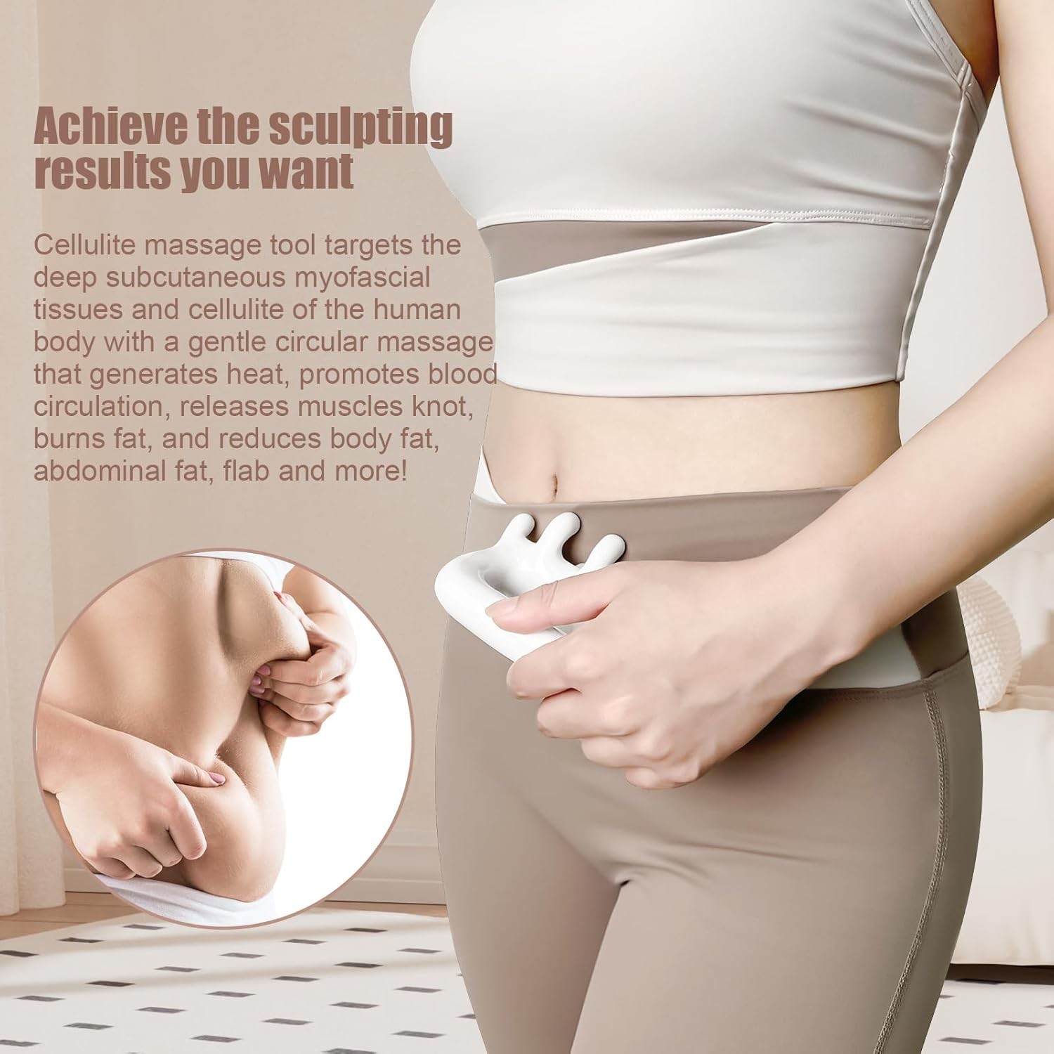 Versatile Shiatsu Massage Tool for Enhanced Circulation and Cellulite Control