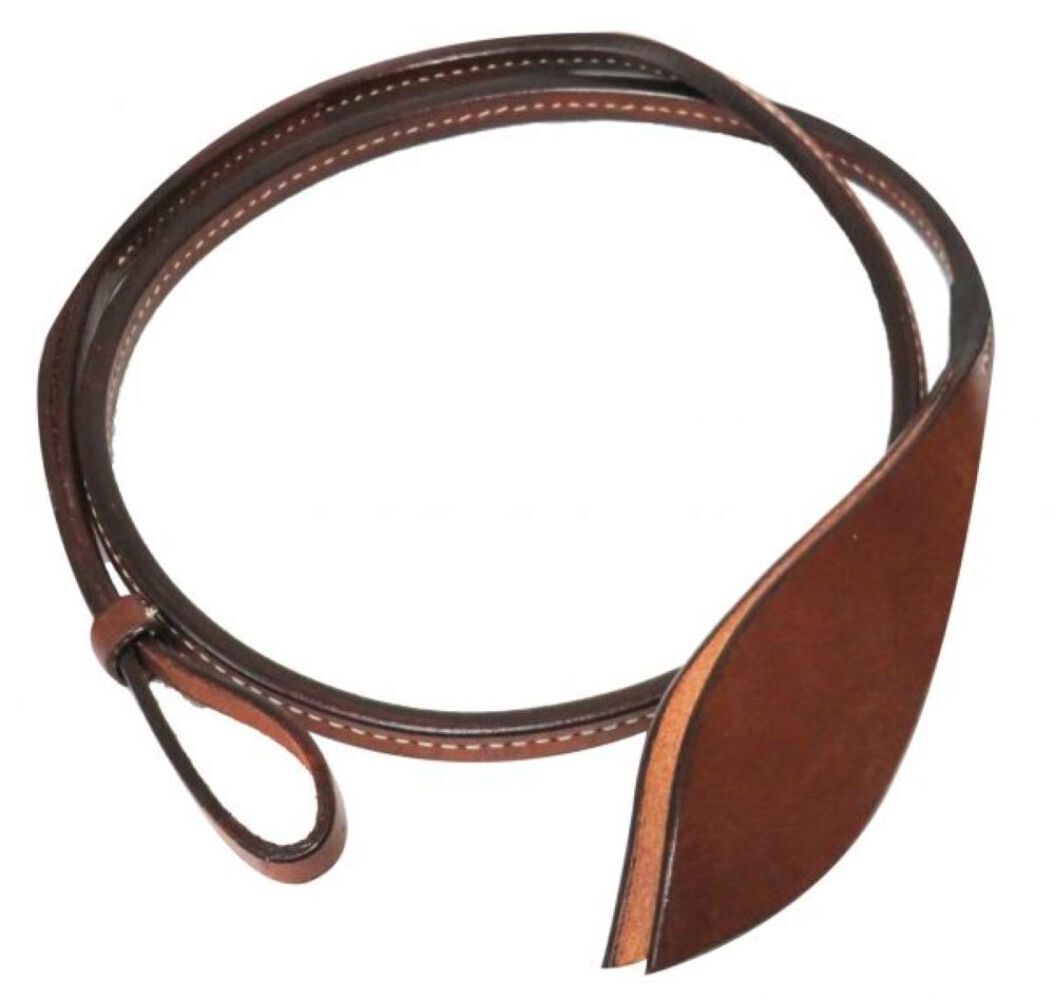 New! Showman brand 4' foot LEATHER OVER & UNDER w/ 2" Split leather popper