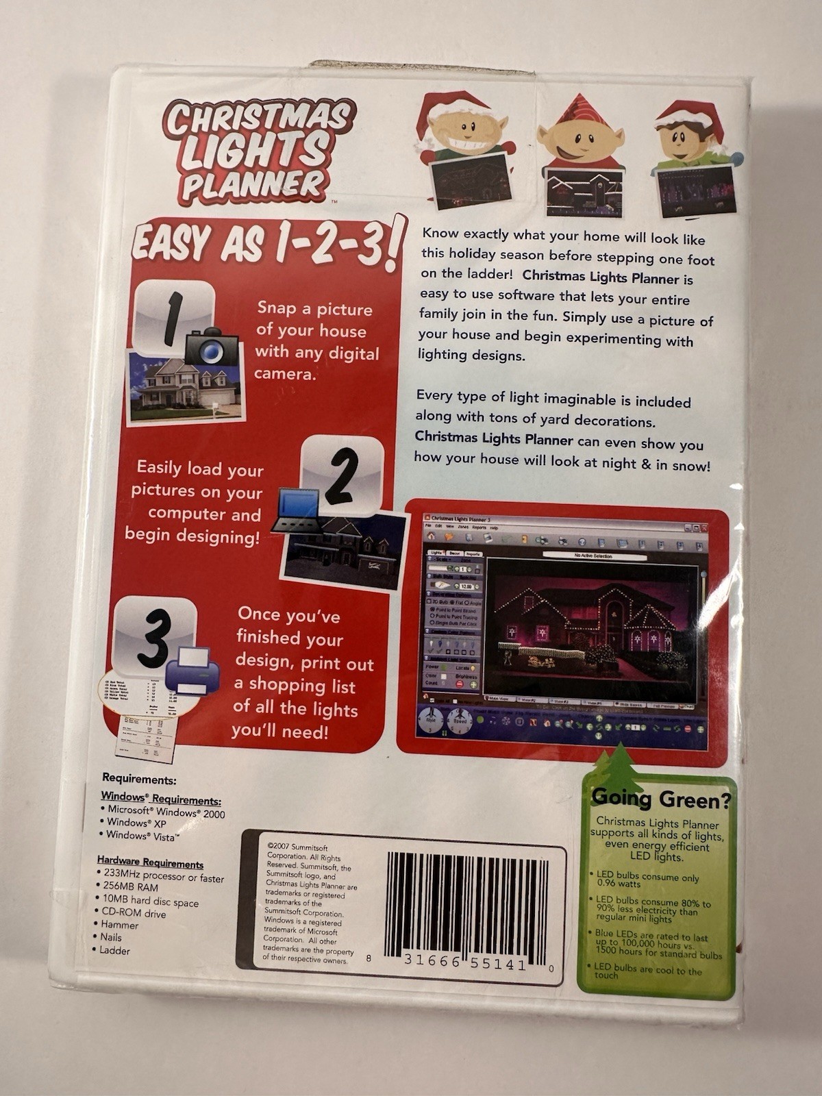 Christmas Lights Planner by SummitSoft (CD-ROM, 2007) Sealed