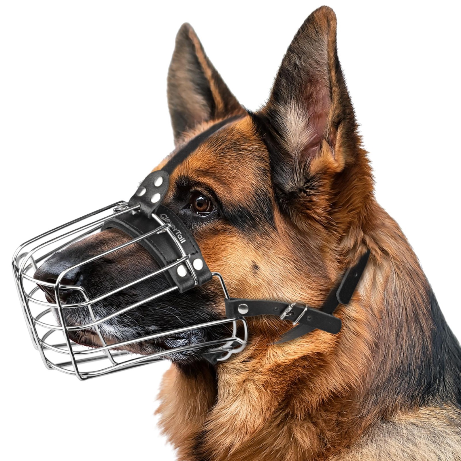 Large Dog Muzzle - Metal Basket Muzzle for German Shepherd, Husky, Malinois - St