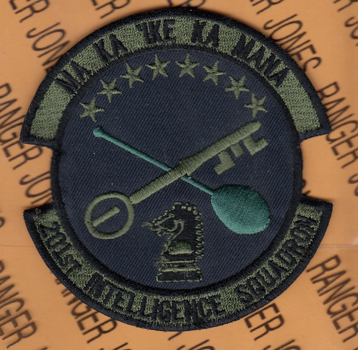 USAF Air Force 201st Intelligence Sq IS ~3.75" OD Green BDU patch c/e