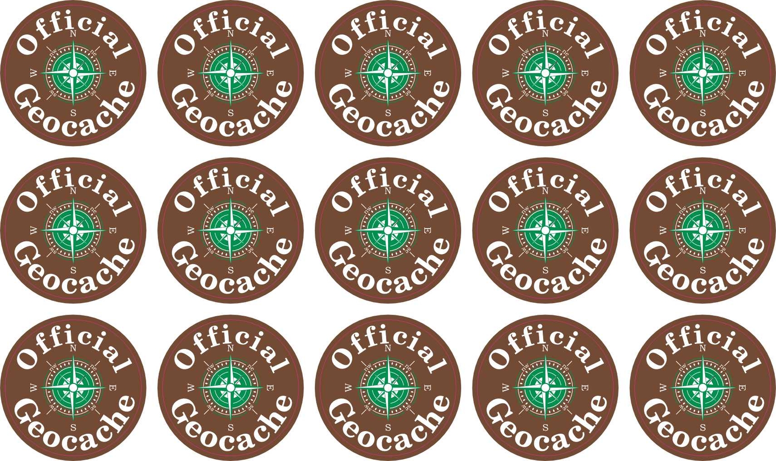 StickerTalk Brown Official Geocache Vinyl Stickers, 1 inches x 1 inches