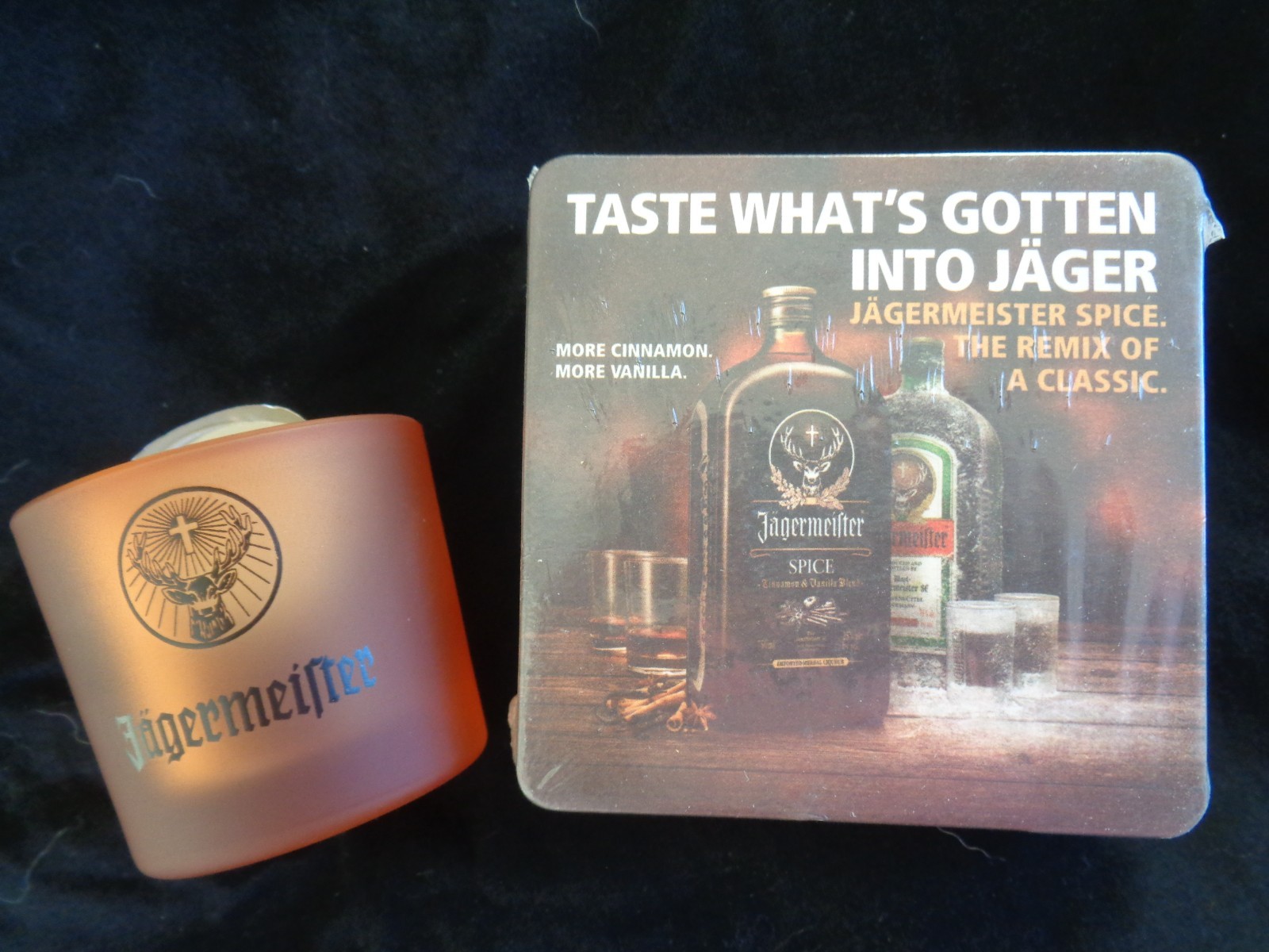 JAGERMEISTER JAGER CANDLE & DRINK / SHOT COASTER (20) - GREAT GIFT! RARE!