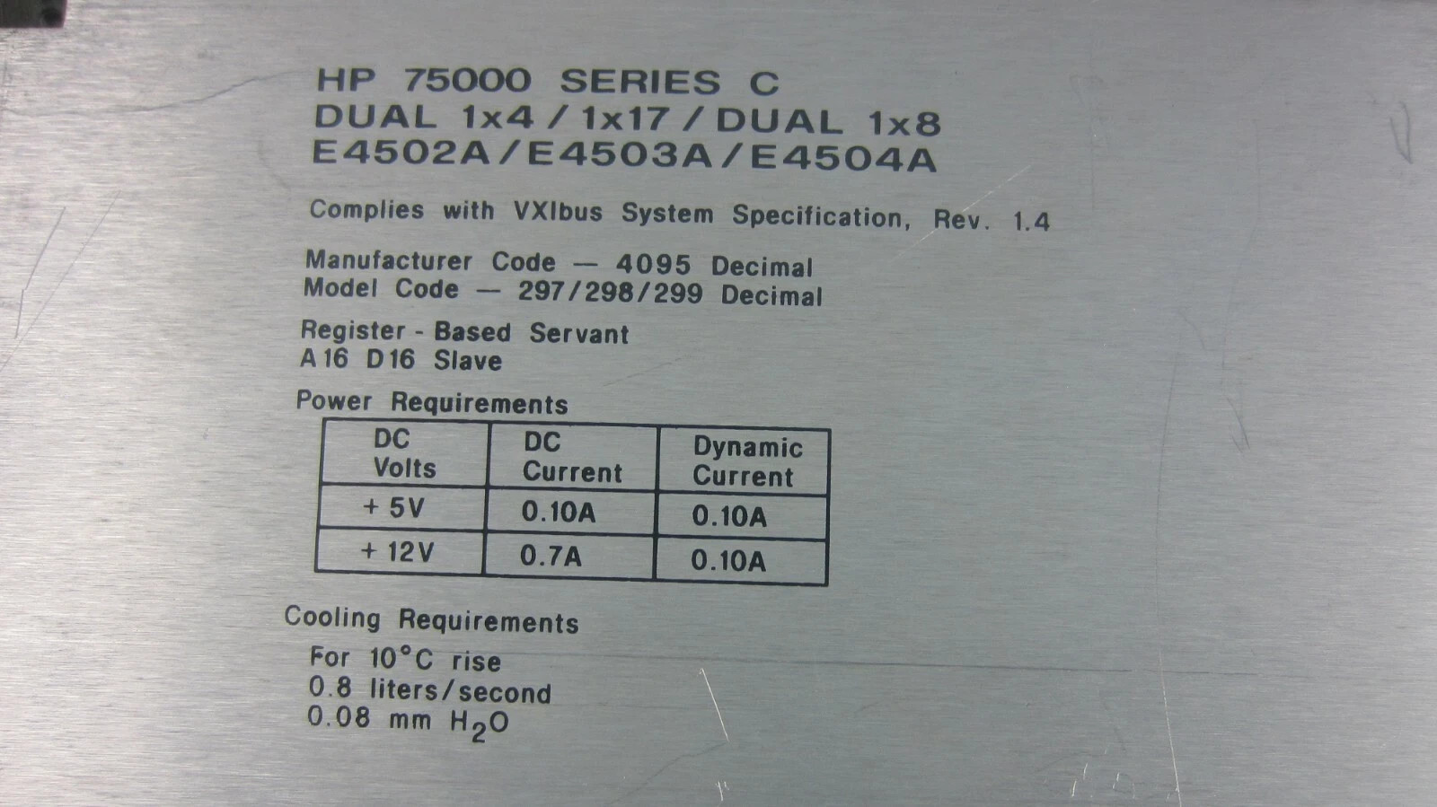 HP/AGILENT E4503A Dual Optical 1x8 Multiplexer VXI Module