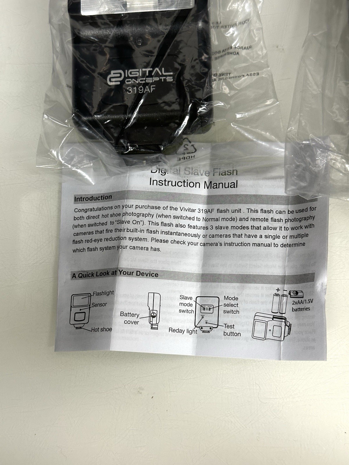 Digital Concepts Digital Slave Camera Flash 319AF New For Canon DSLR & Bracket