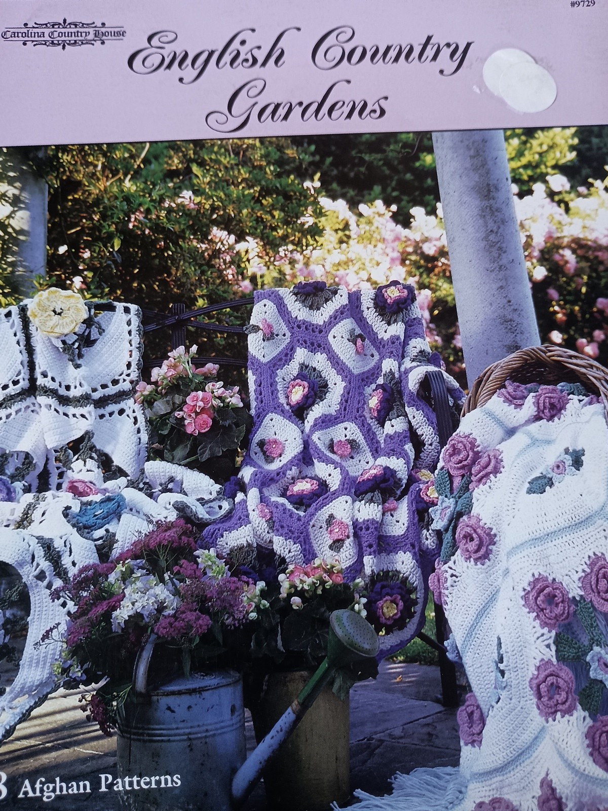 Carolina Country House English Country Gardens 8 Afghan Patterns Crochet  A12