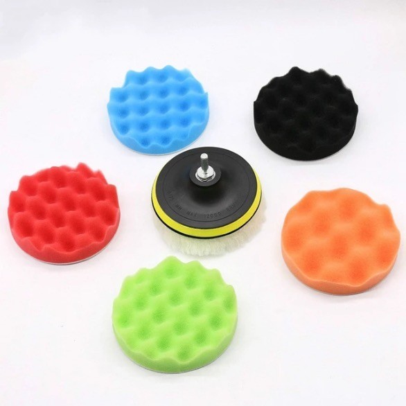 8Pcs 5 Inch Polishing Pads Sponge Waxing Foam Buffing Kit Car Polisher for Drill