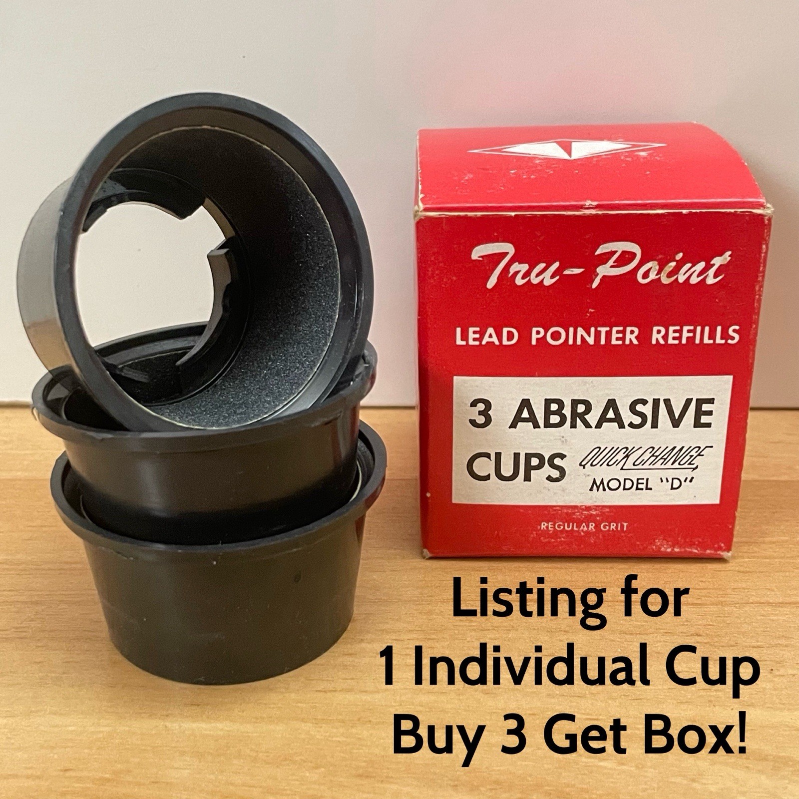Tru Point Lead Point Refill Quick Change Abrasive Cup Model D NOS Vintage