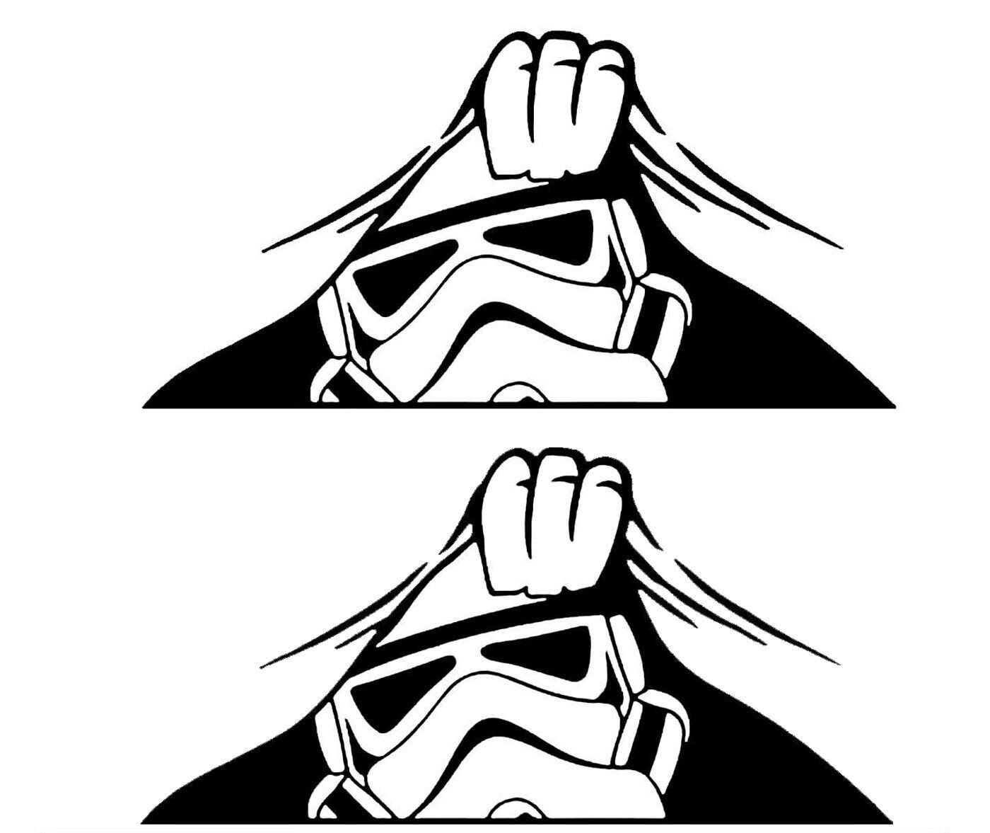 TWO Stormtrooper Peeking - 6" Black Vinyl Decal, Star Wars Car Truck Windows