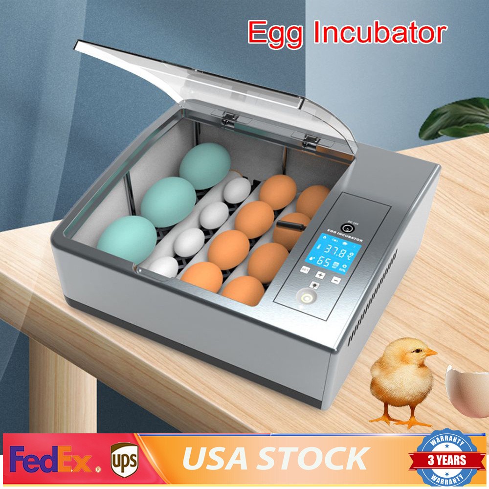 16 Chicken Egg Incubator Fit Hatching Eggs with Automatic Turner Temp Control US