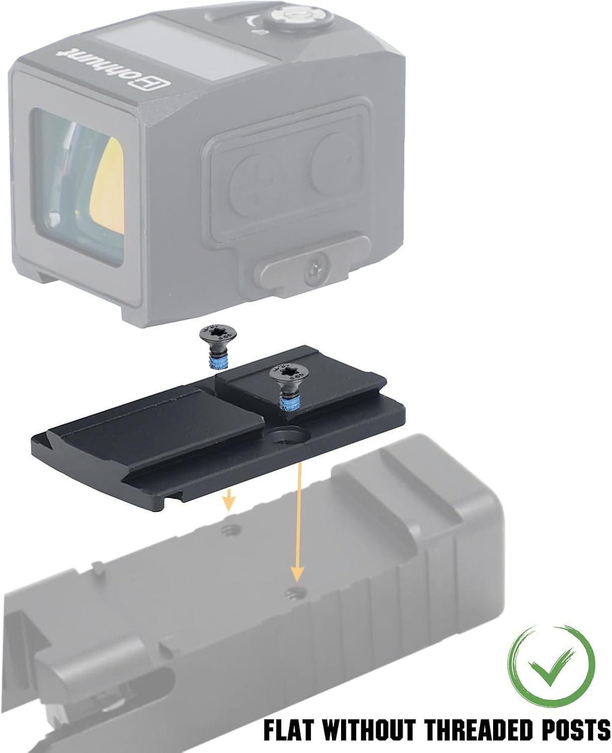 Red Dot Mount Compatible with RMR to ACRO Adaptor Plate Suitable for RMR Cut Sli