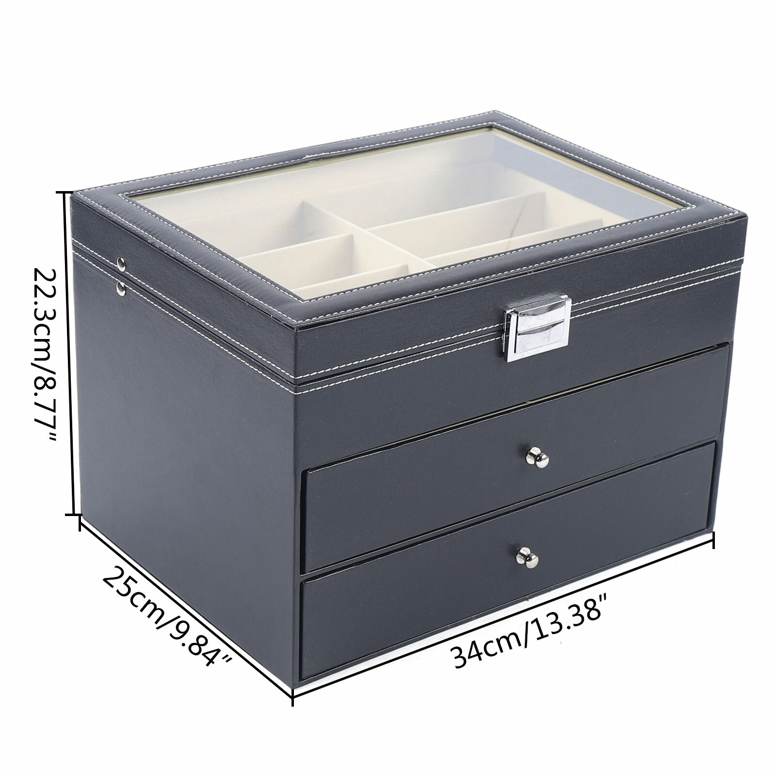 24 Slots Glasses Box Display Storage Case Organizer Leather For Sunglasses
