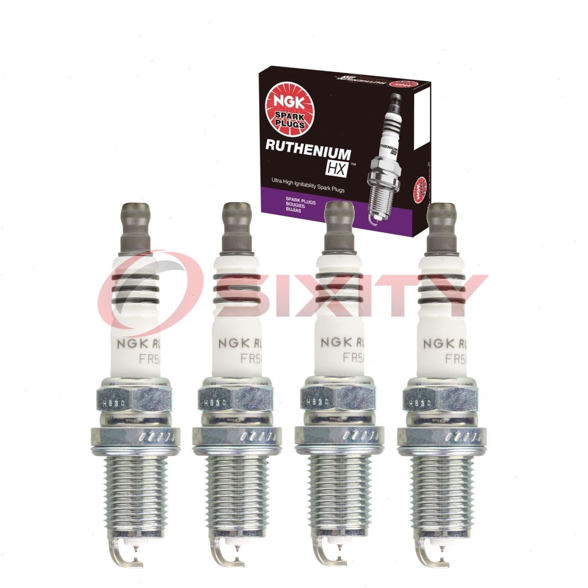 4 pcs NGK Ruthenium HX Spark Plugs for 2003-2008 Pontiac Vibe 1.8L L4 - xt