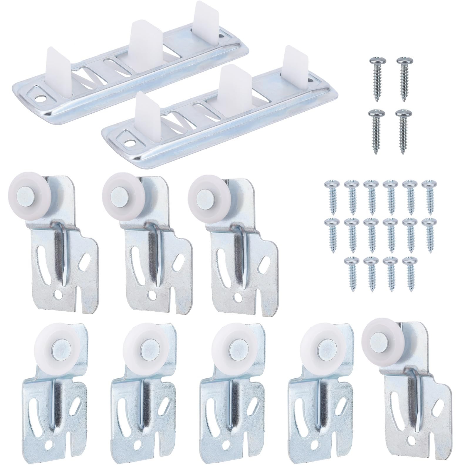 10pcs Sliding Closet Door Roller Kit, Sliding Wardrobe Door Hardware Set with...