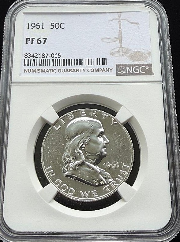 1961 Franklin Silver Half Dollar, NGC PF-67, #015, Nice Proof!