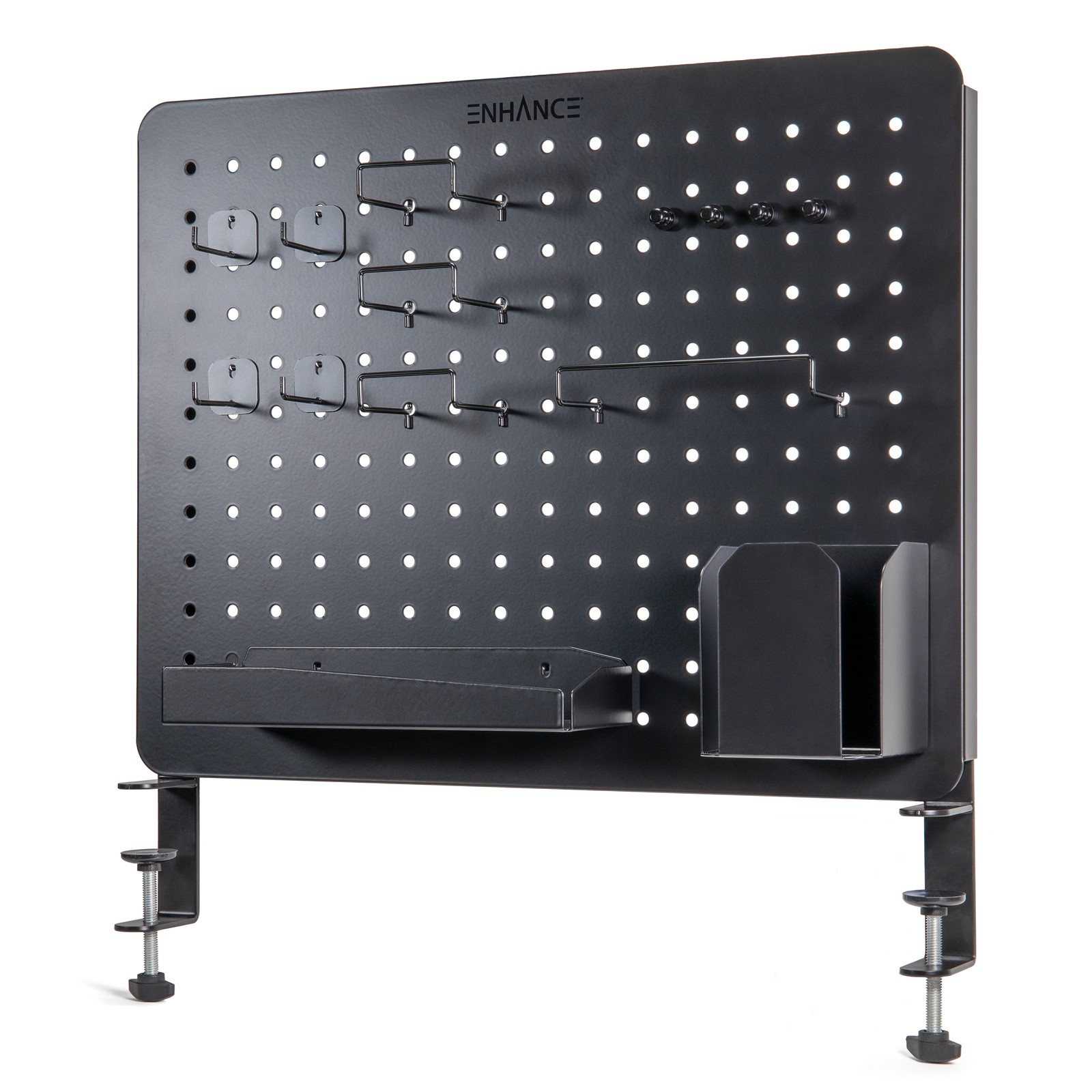 ENHANCE Metal Pegboard Desk Organizer (18 x 14 in) Desk Peg Board (14 pcs)