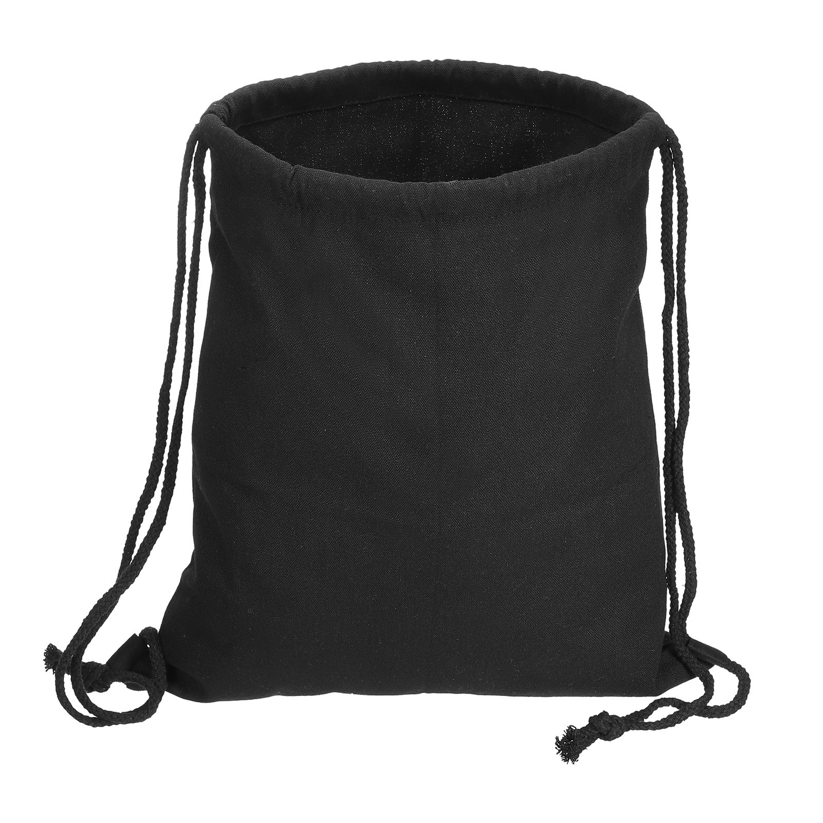 Cotton Drawstring Bags Canvas Drawstring Backpack Sport Gym Bag Black