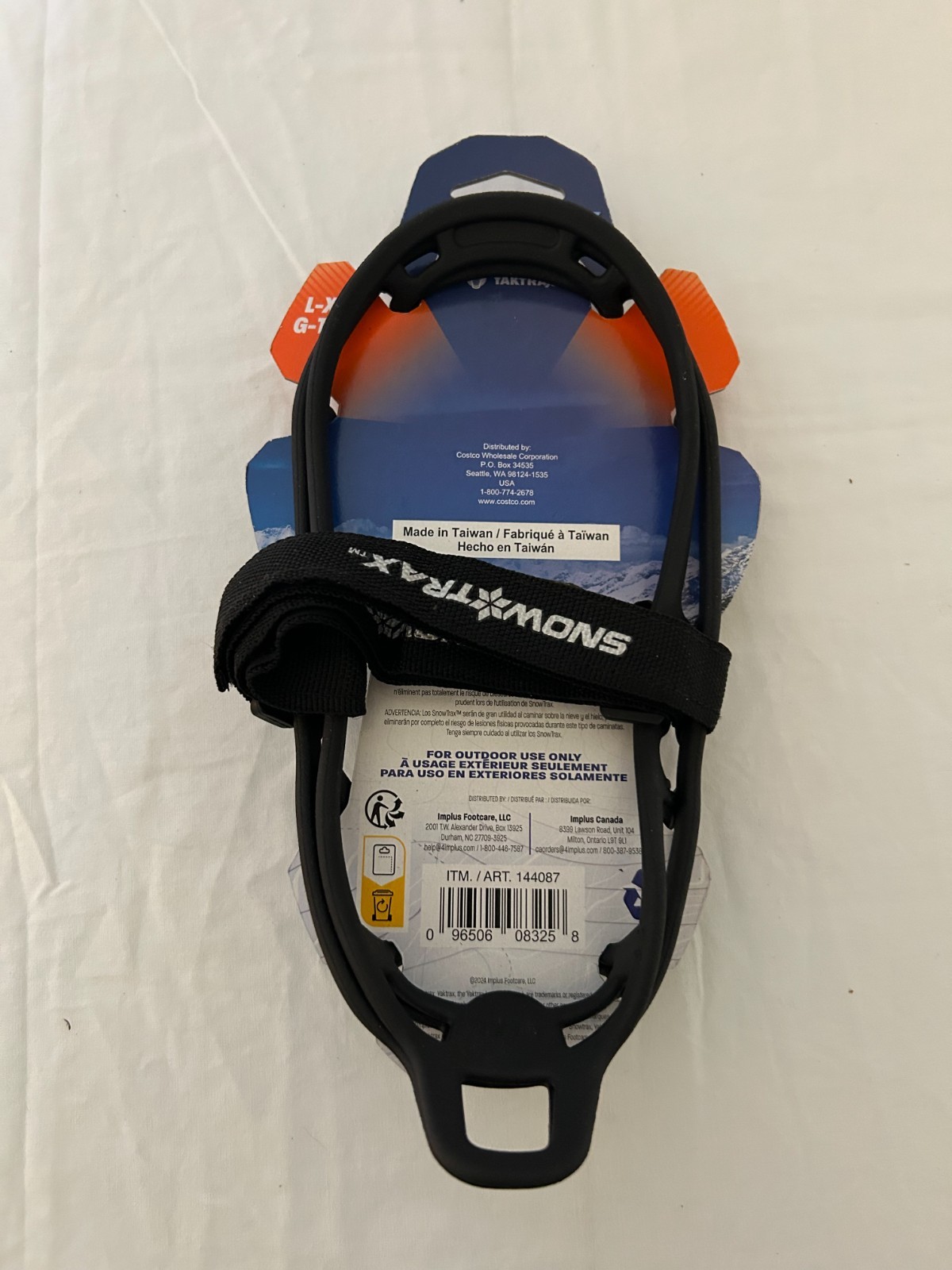 Yaktrax Snow Ice Skiing Trax Traction Cleats L-XL Black Unisex Tungsten Carbide
