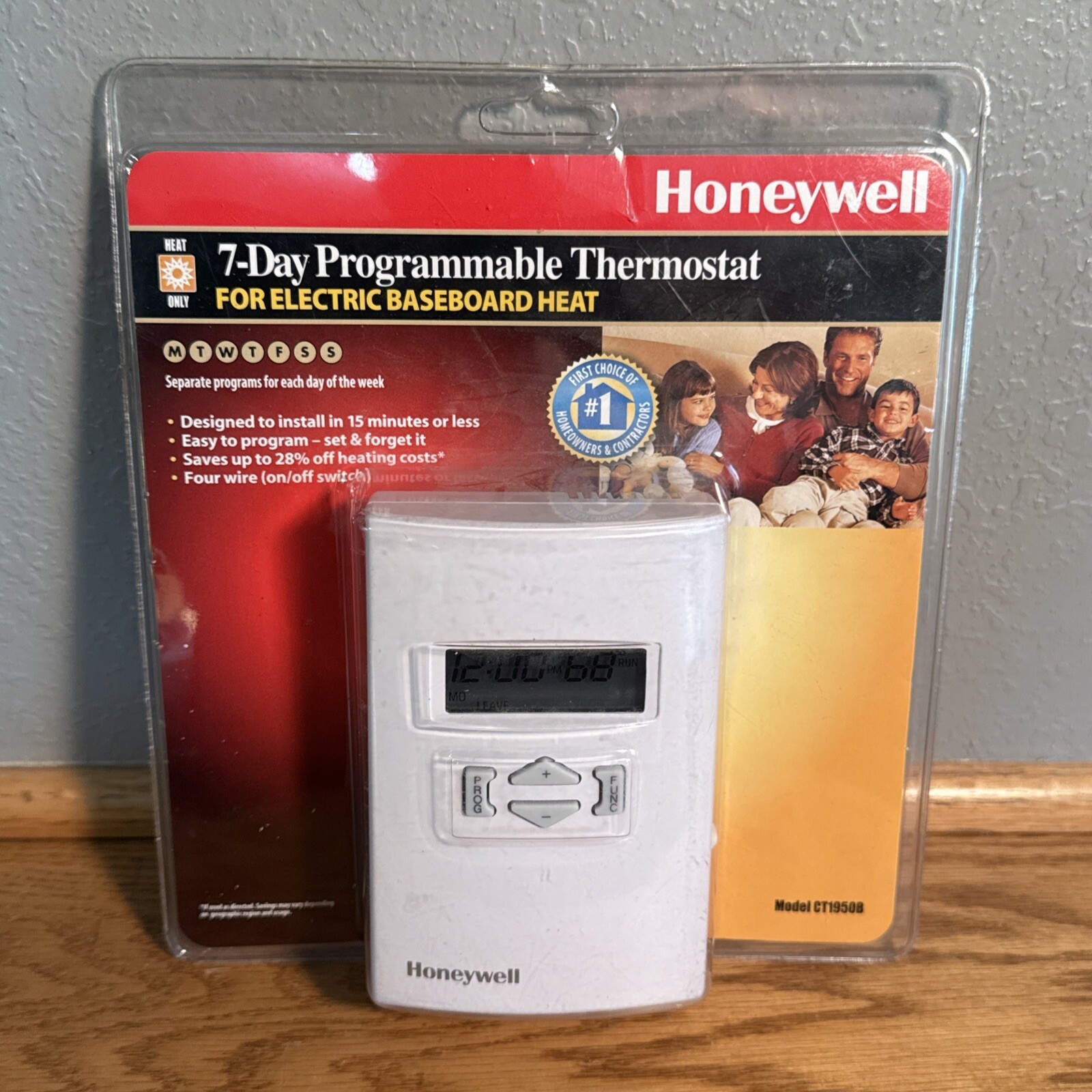 Honeywell CT1950B Electric Baseboard Thermostat NOS Heat Only New Vintage NOS