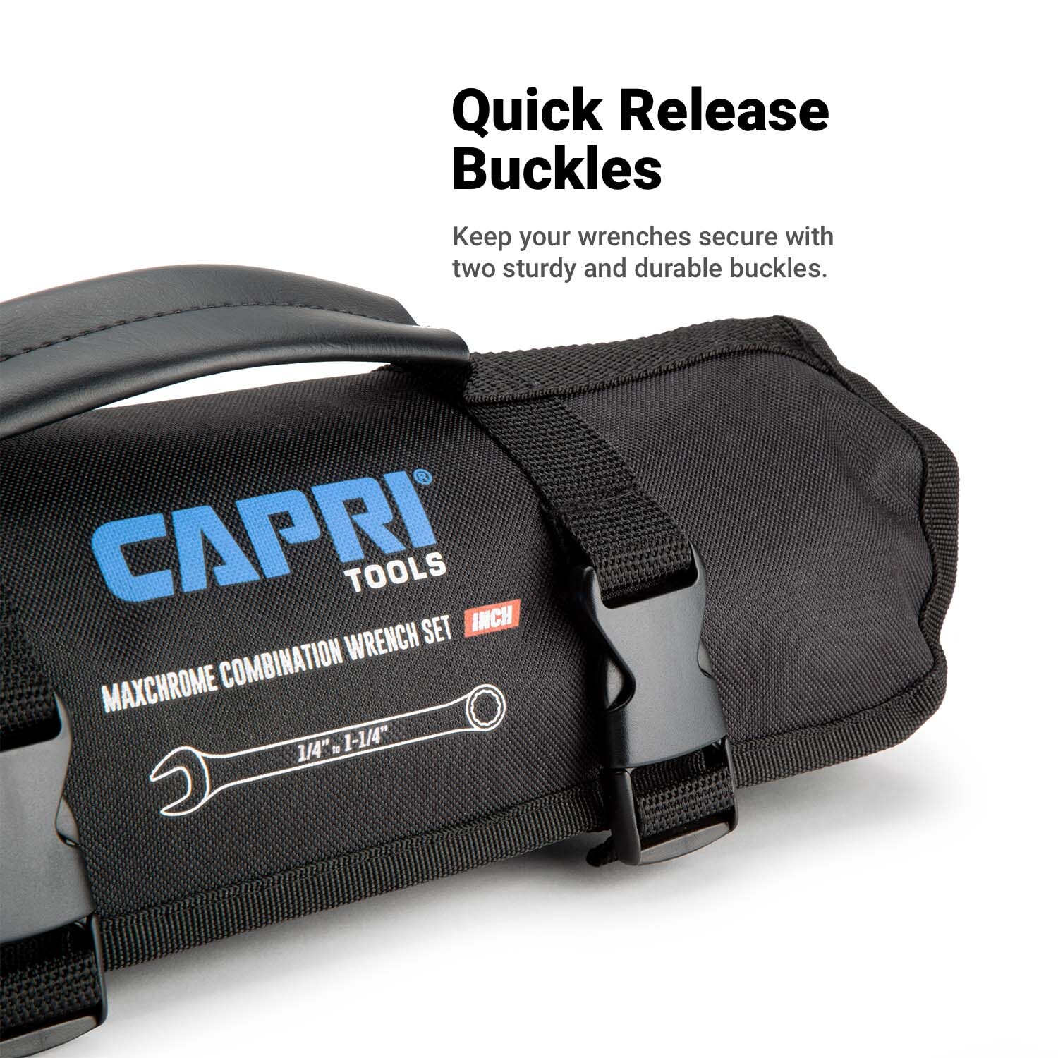Capri Tools Wrench Roll Up Pouch, SAE, 17 Pockets