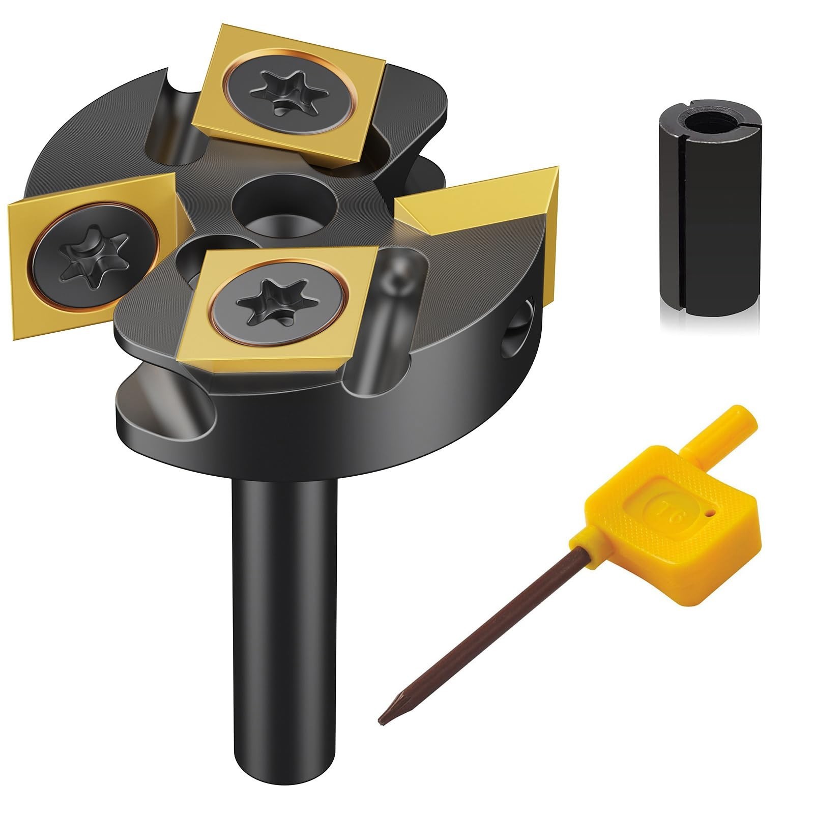 Slab Flattening Router Bit 1/4" Shank,1-3/8" Cutting Diameter,1/2" to 1/4" Ro...