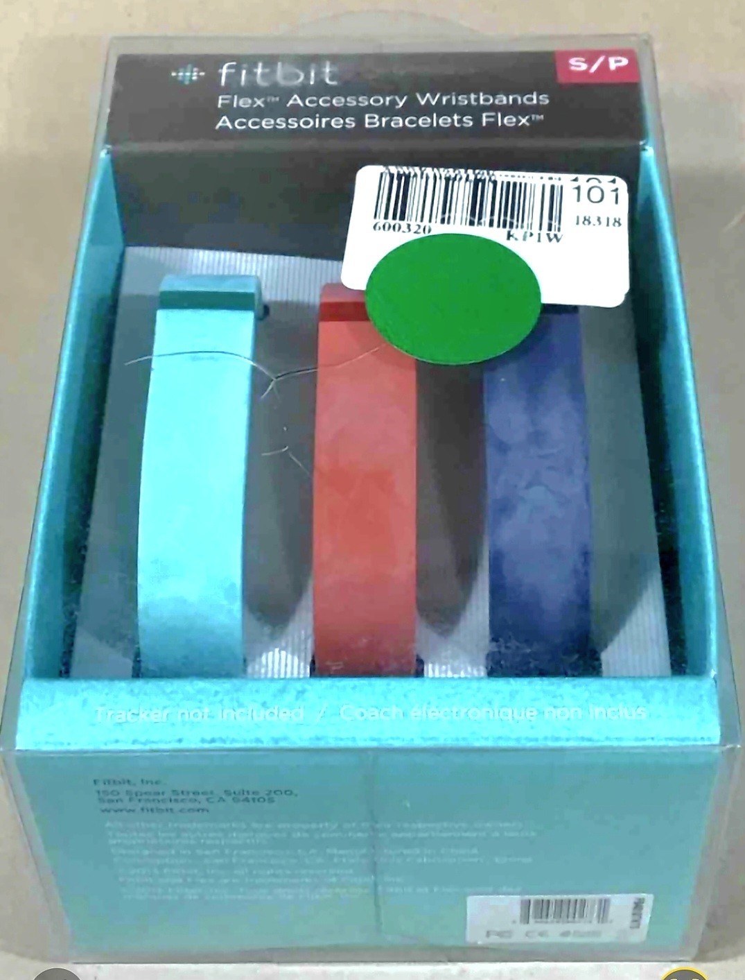 Wristbands 3 Pack original Fitbit Flex model Small/PT violet, pink, and teal