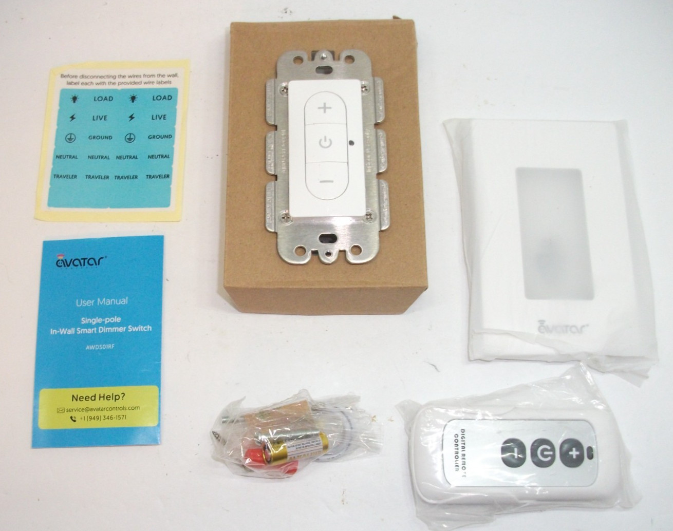 Avatar Controls In Wall Smart Switch Wi-Fi Enabled White Open Box