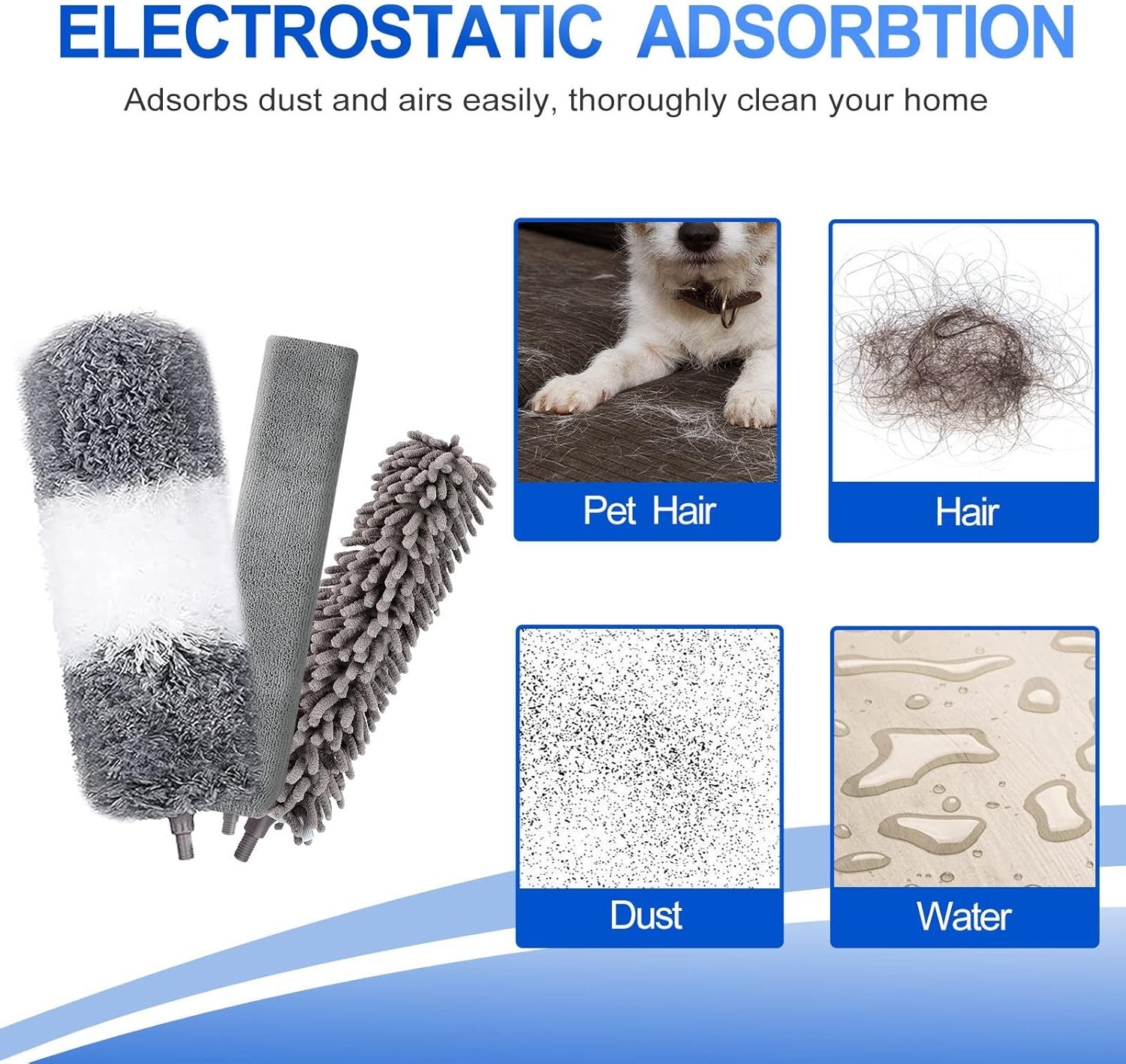Microfiber Duster Kit (11PCS) with Extension Pole
