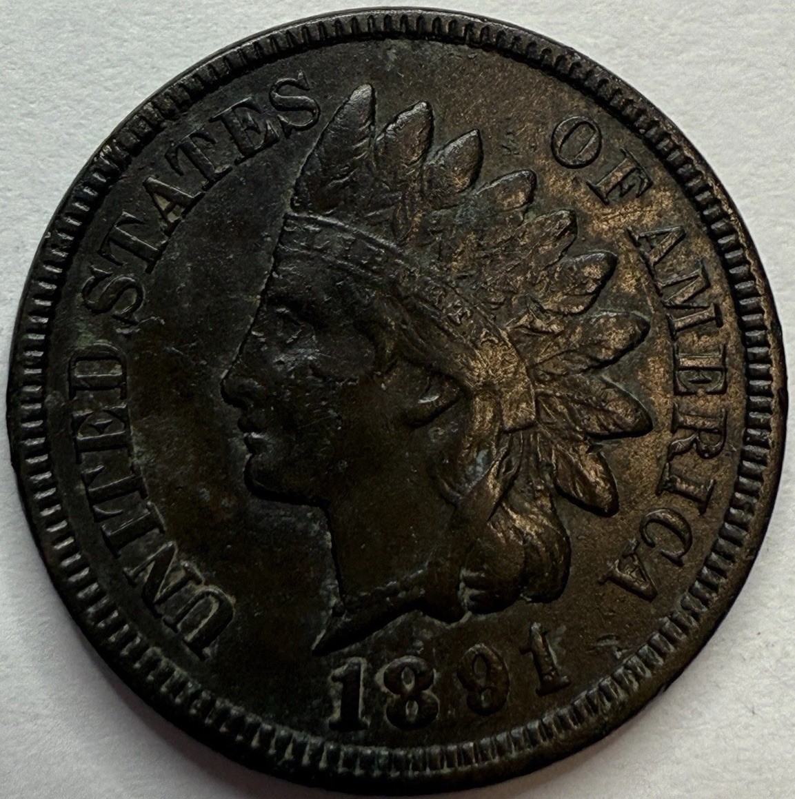 1891 Indian Head Cent Exact Coin Imaged #IND788