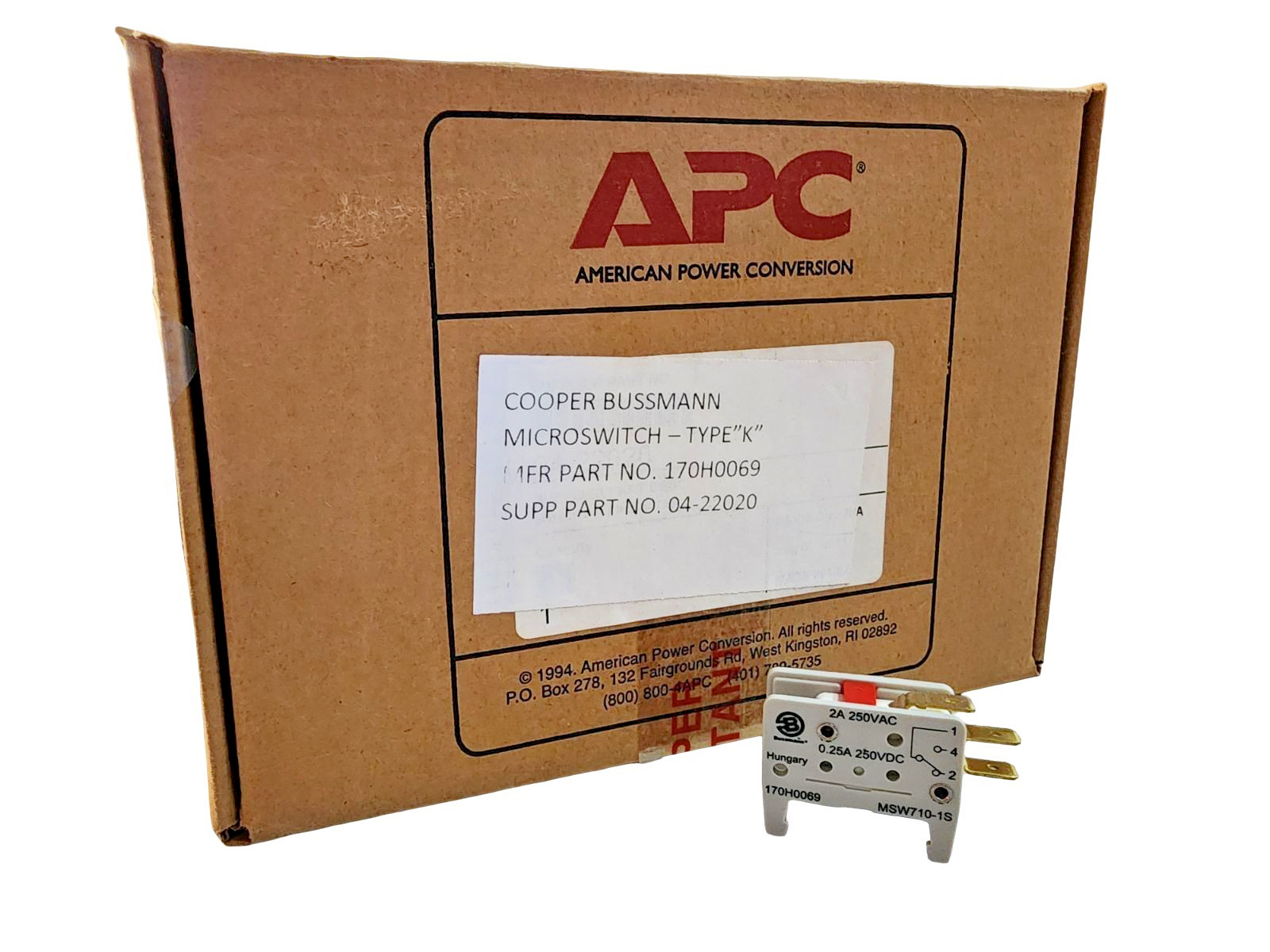Cooper Bussmann 170H0069 High‑Speed Microswitch 5A Fuse Access Switch
