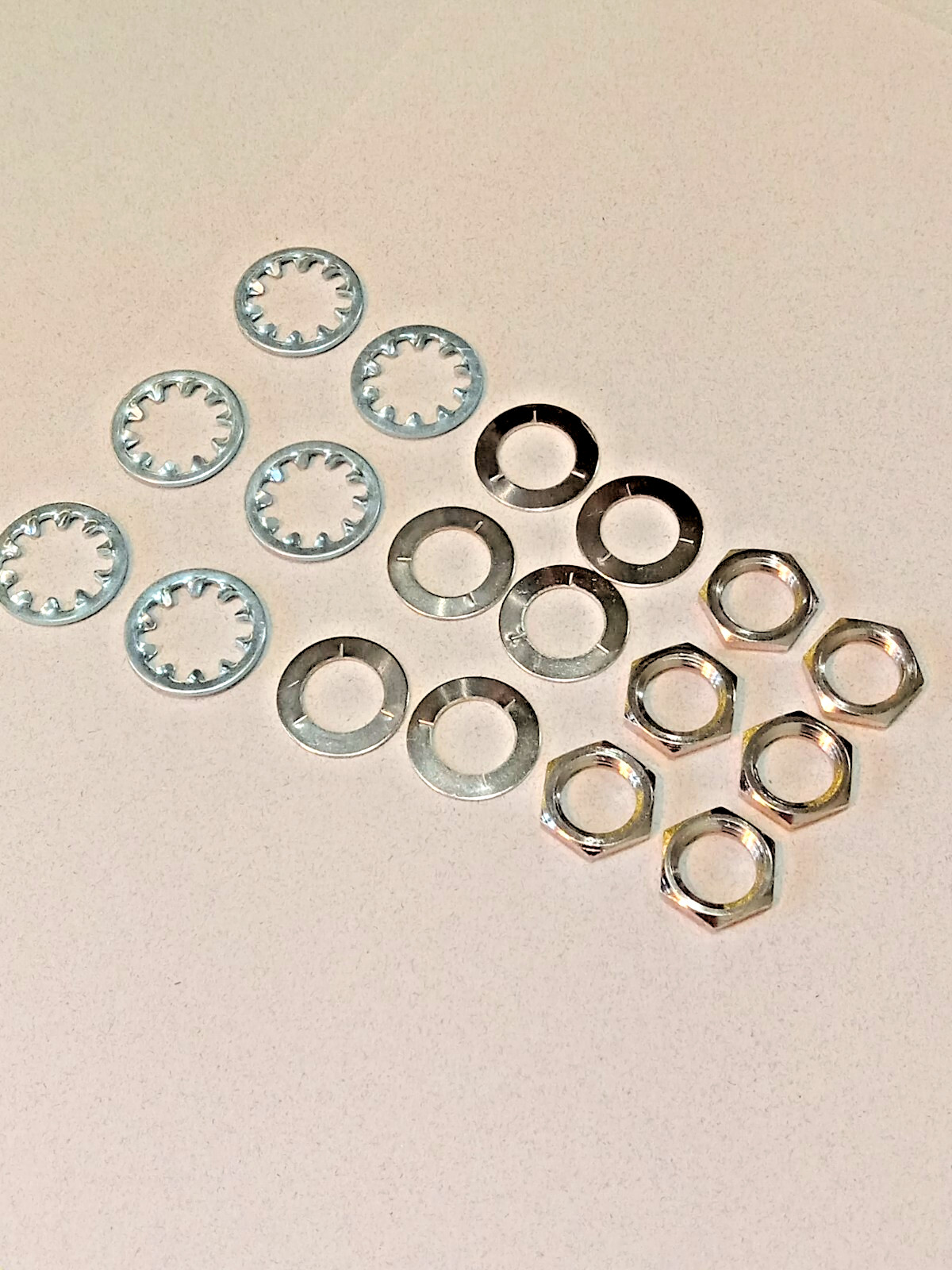 switchcraft jack or pot bright nickel plated hex nut & flat washer hardware