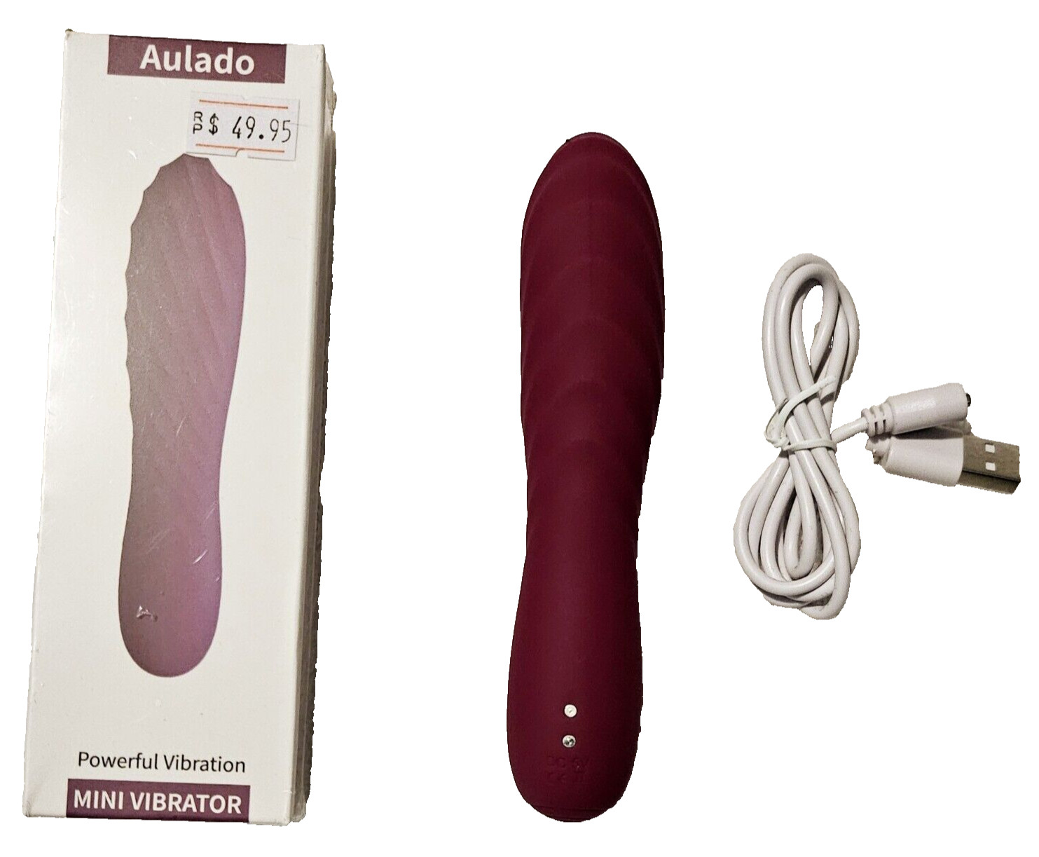 Mini Aulado Silicone 5" Purple Vibrator USB Rechargeable Multi Speed & Functions