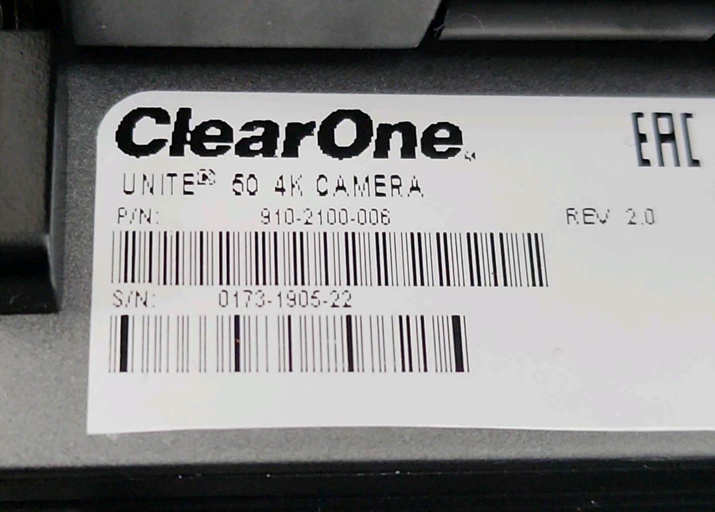 ClearOne Unite 50 Webcam 4K USB Camera