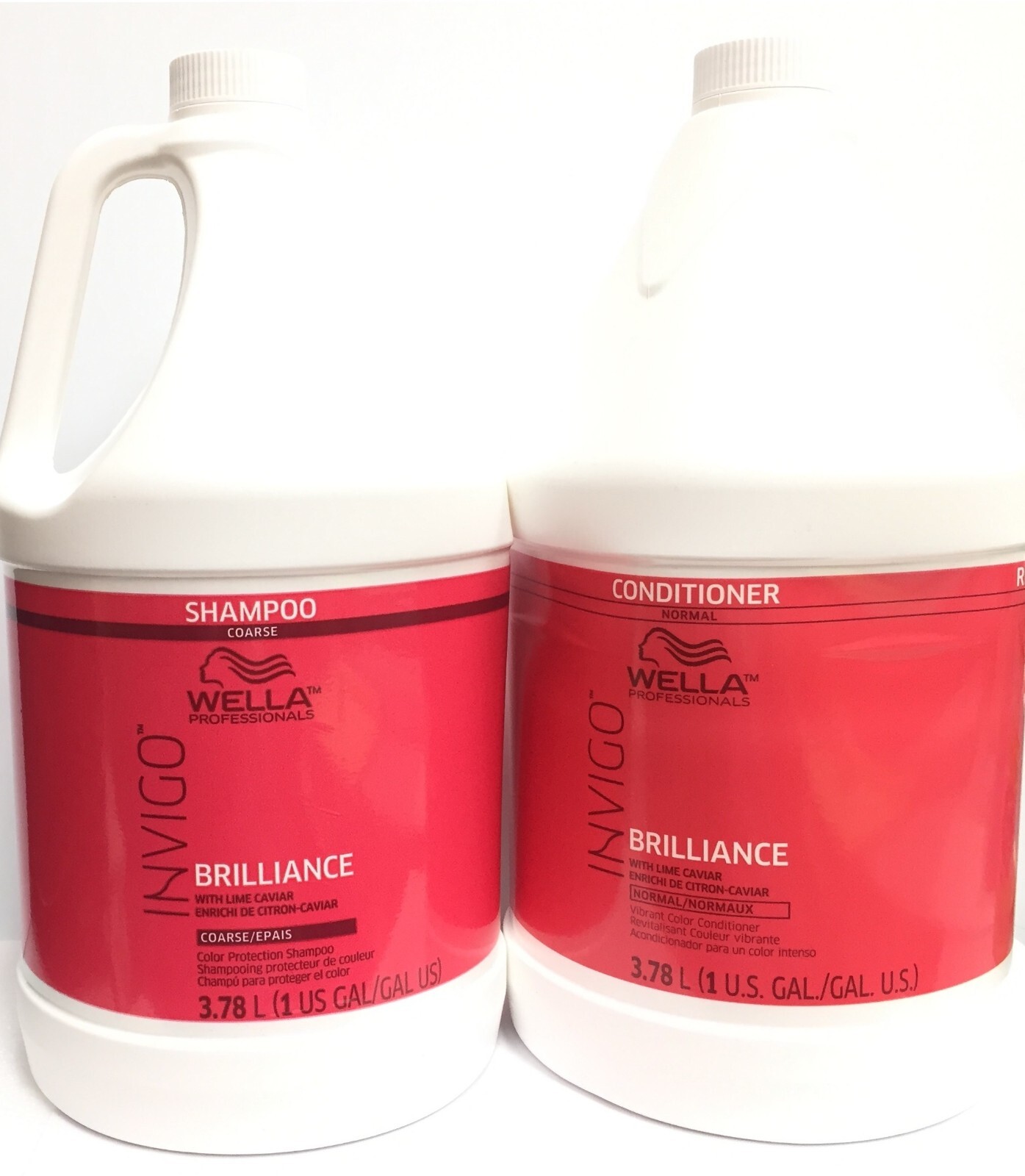 Wella Invigo Brilliance Shampoo Coarse & Conditioner Normal Hair, Gallon