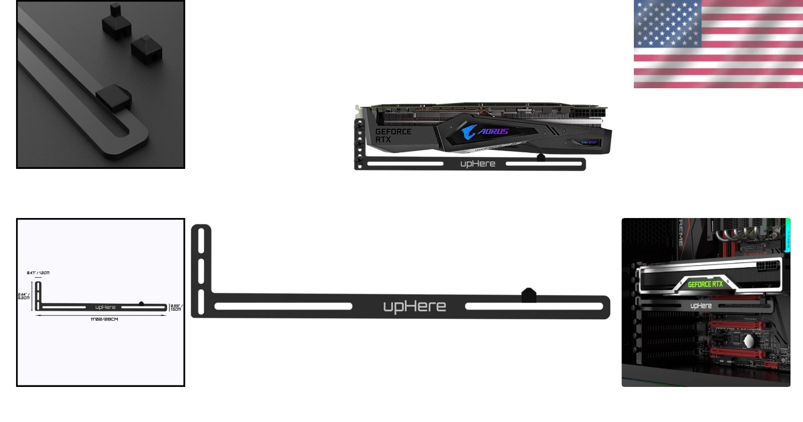 Sturdy GPU Support Bracket for Custom Desktop PCs - Adjustable & Lightweight