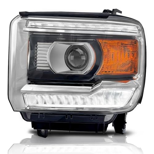 Headlight Assembly Compatible with GMC Sierra 1500 2014 Left / Driver Side