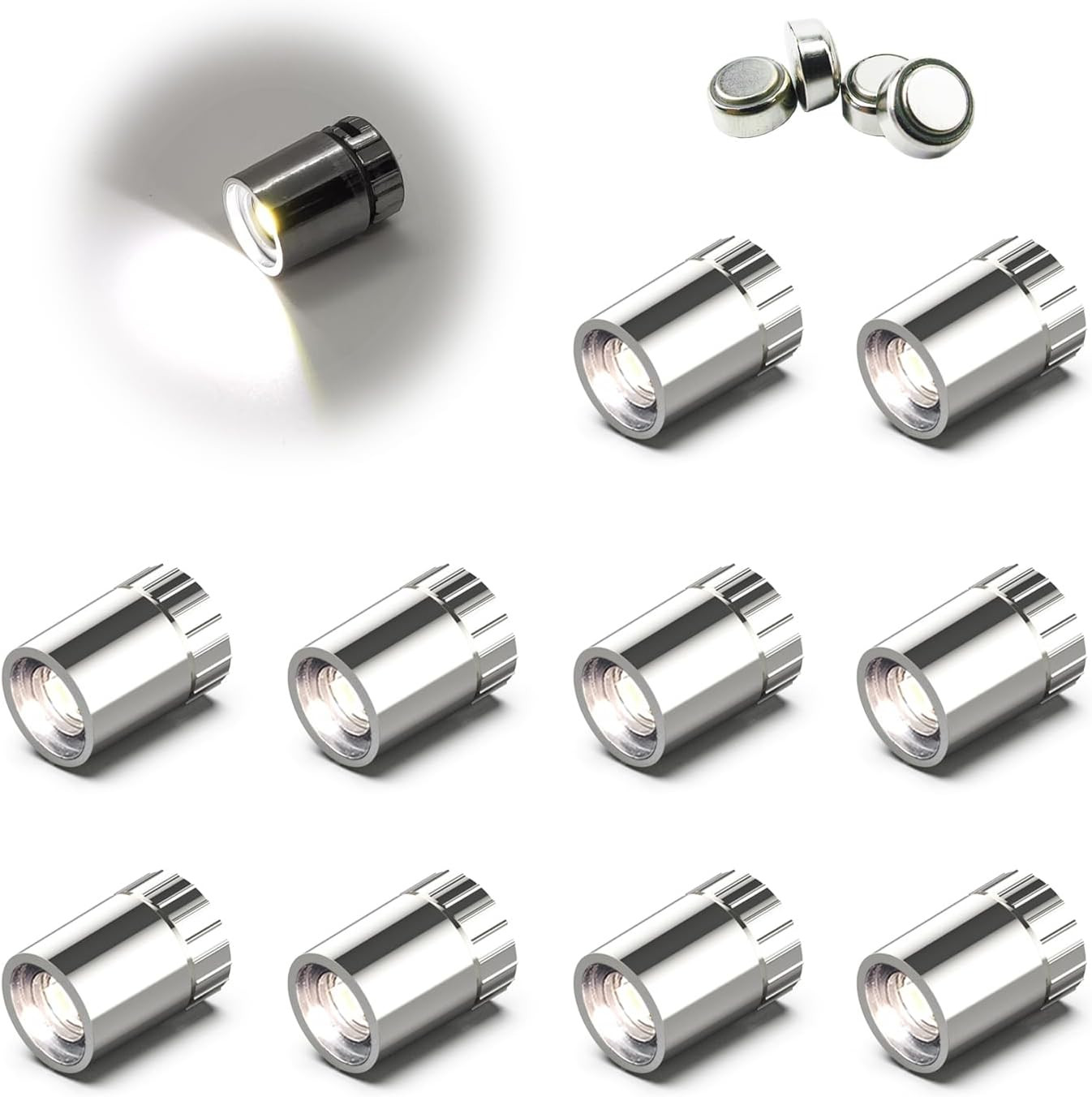 10 Pack Small Spotlight Battery Operated LED Lights, Warm White LED Wireless Min