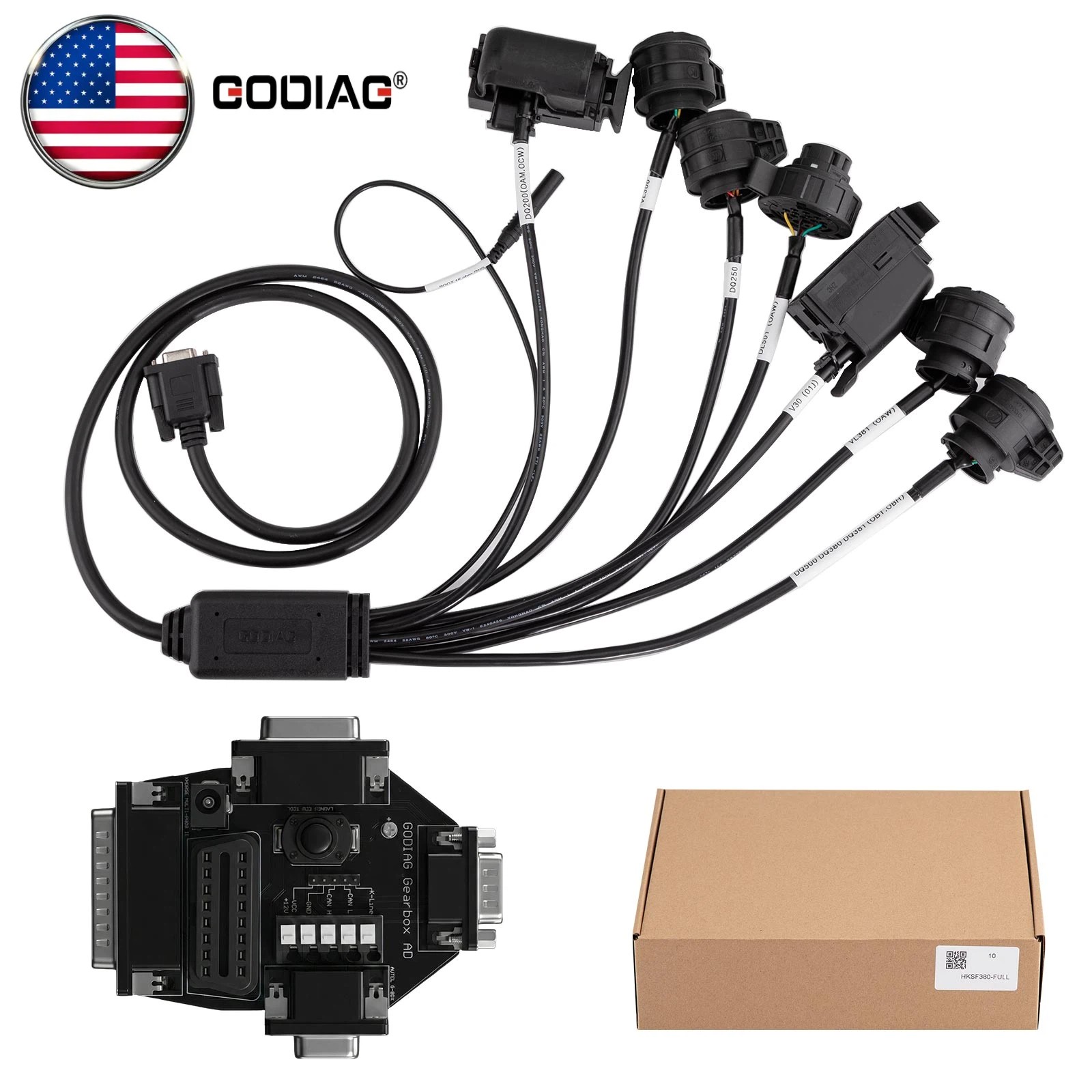 GODIAG Gearbox Cable 7-in-1 Set Work with GT107+ for V30/ DQ200/ DL501/ VL300 US