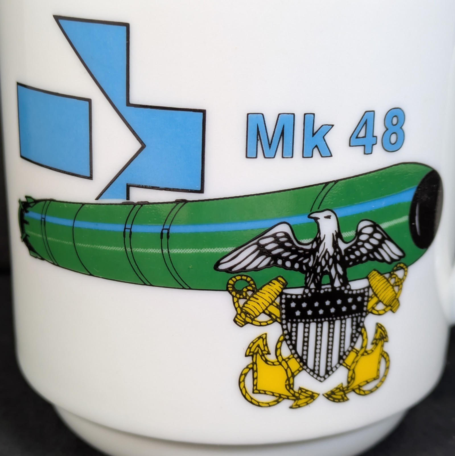 MK 48 Torpedo Porcelain Mug US Navy Submarine Military Weapon Logo Vintage