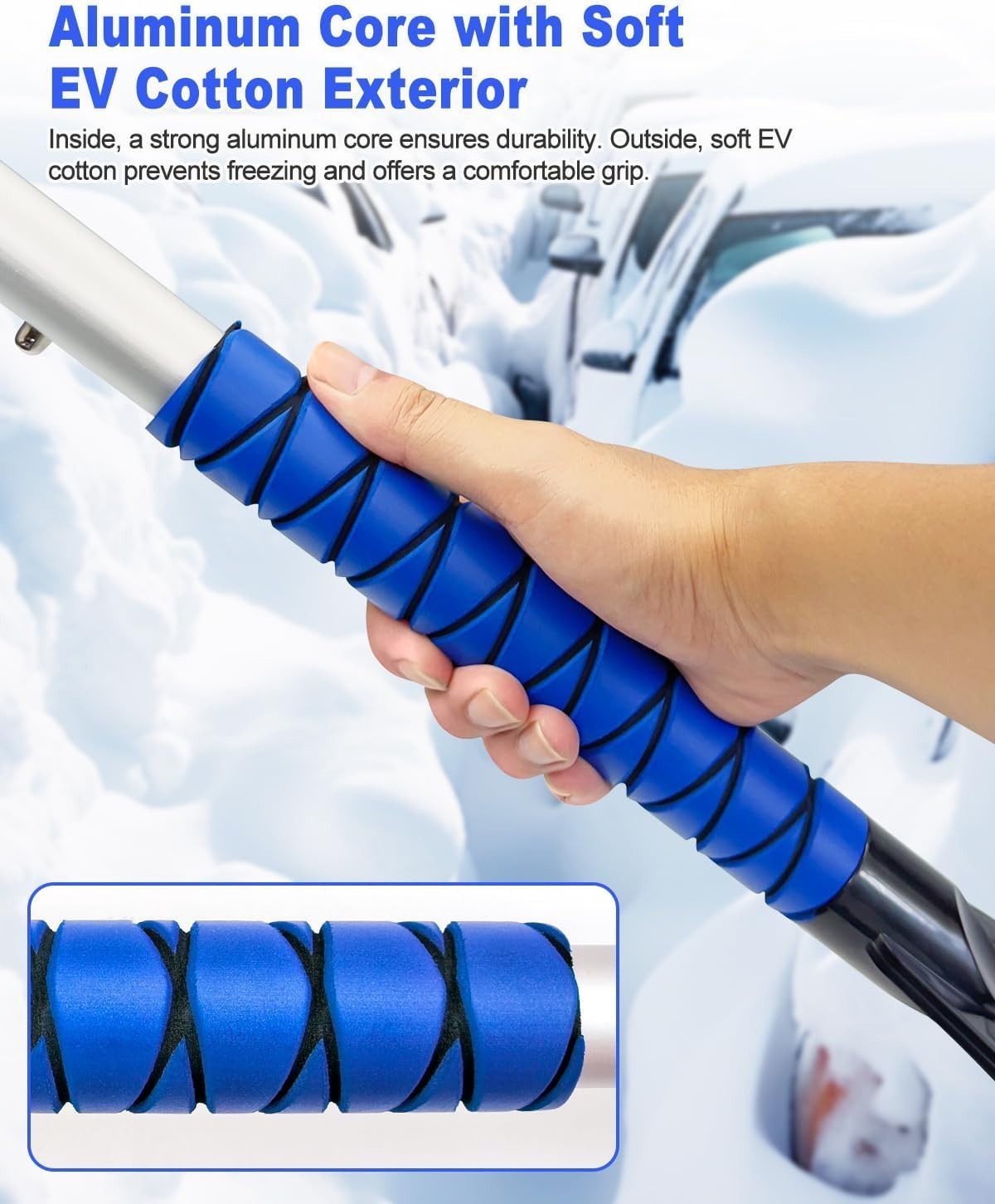 27-Inch Extendable Snow Brush & Ice Scraper for Car Windshield