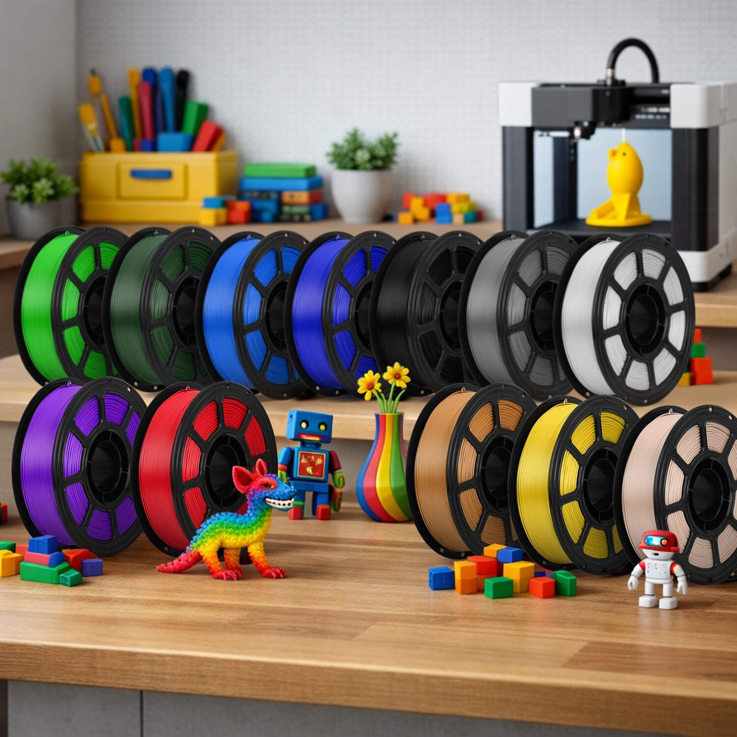 Set de 12 Filamentos PLA 1,75 mm – Multicolor para Impresoras 3D KA-PLA175-12