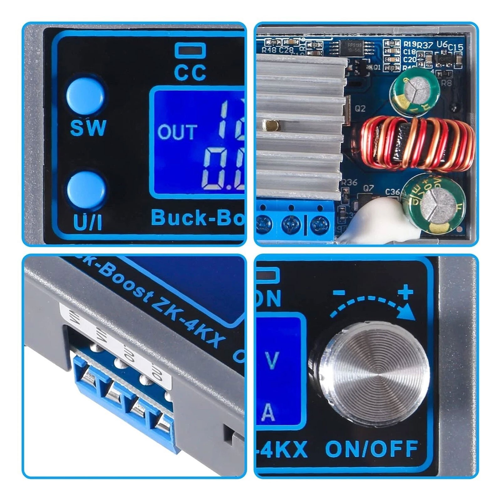 DC Adjustable Step-Up Down Buck Boost Power Supply Voltage Regulator LCD Module