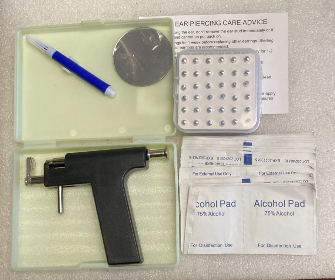 Ear Piercing Gun Kit  Self-Piercing Tool w/ Studs & Accessories for Home Use #1