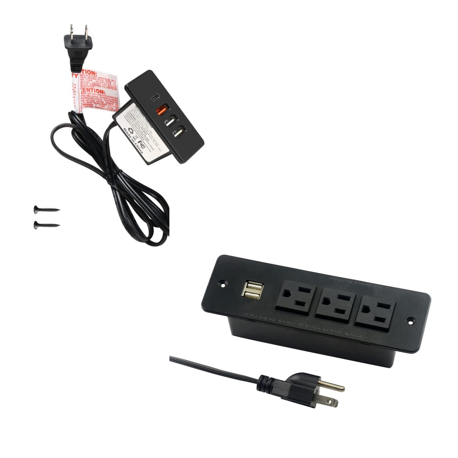 Recessed USB Hub C Mountable USB C Power Strip Outlets