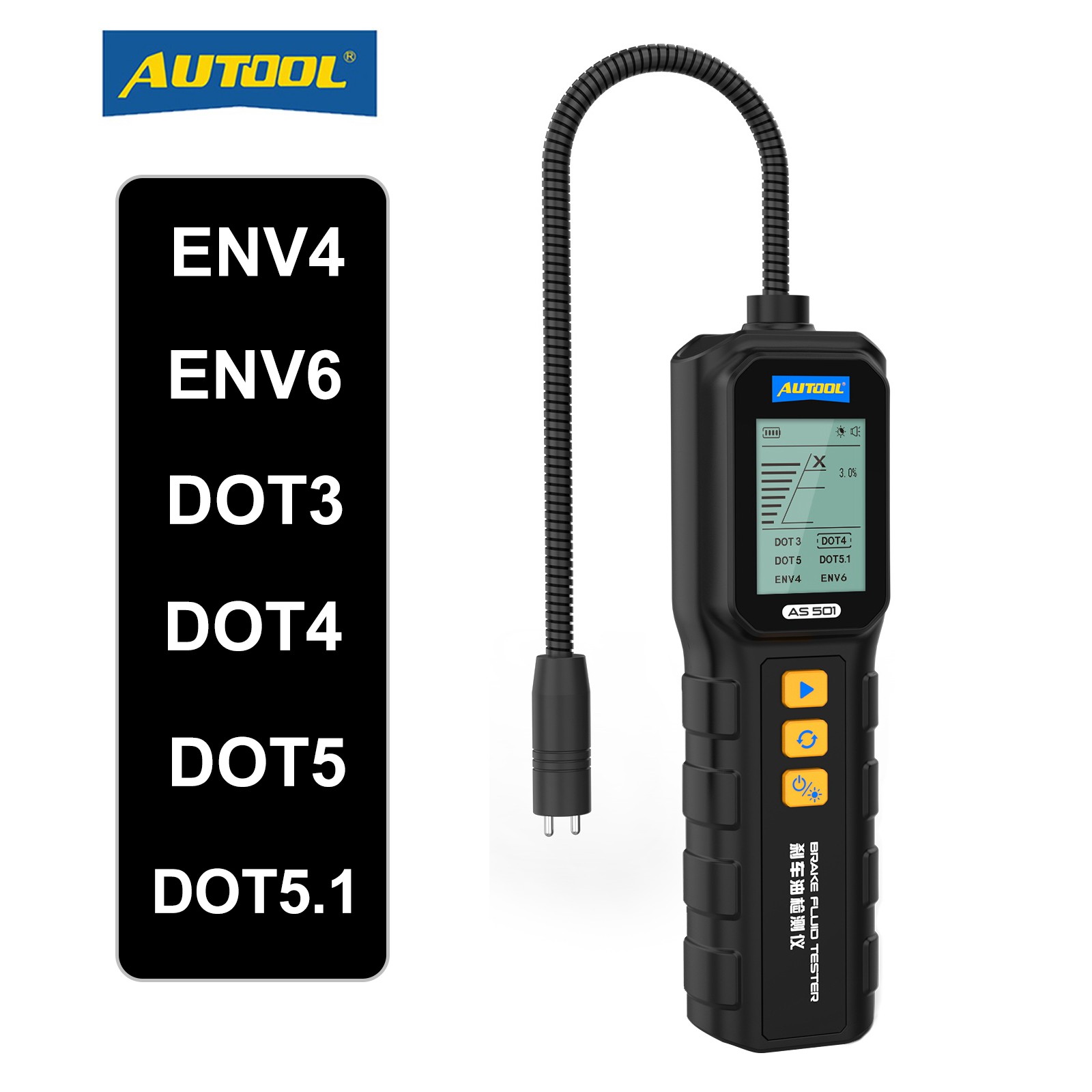 Brake Fluid Liquid Tester Car Oil Moisture Tester DOT3 DOT4 DOT5 DOT5.1 ENV 4 6