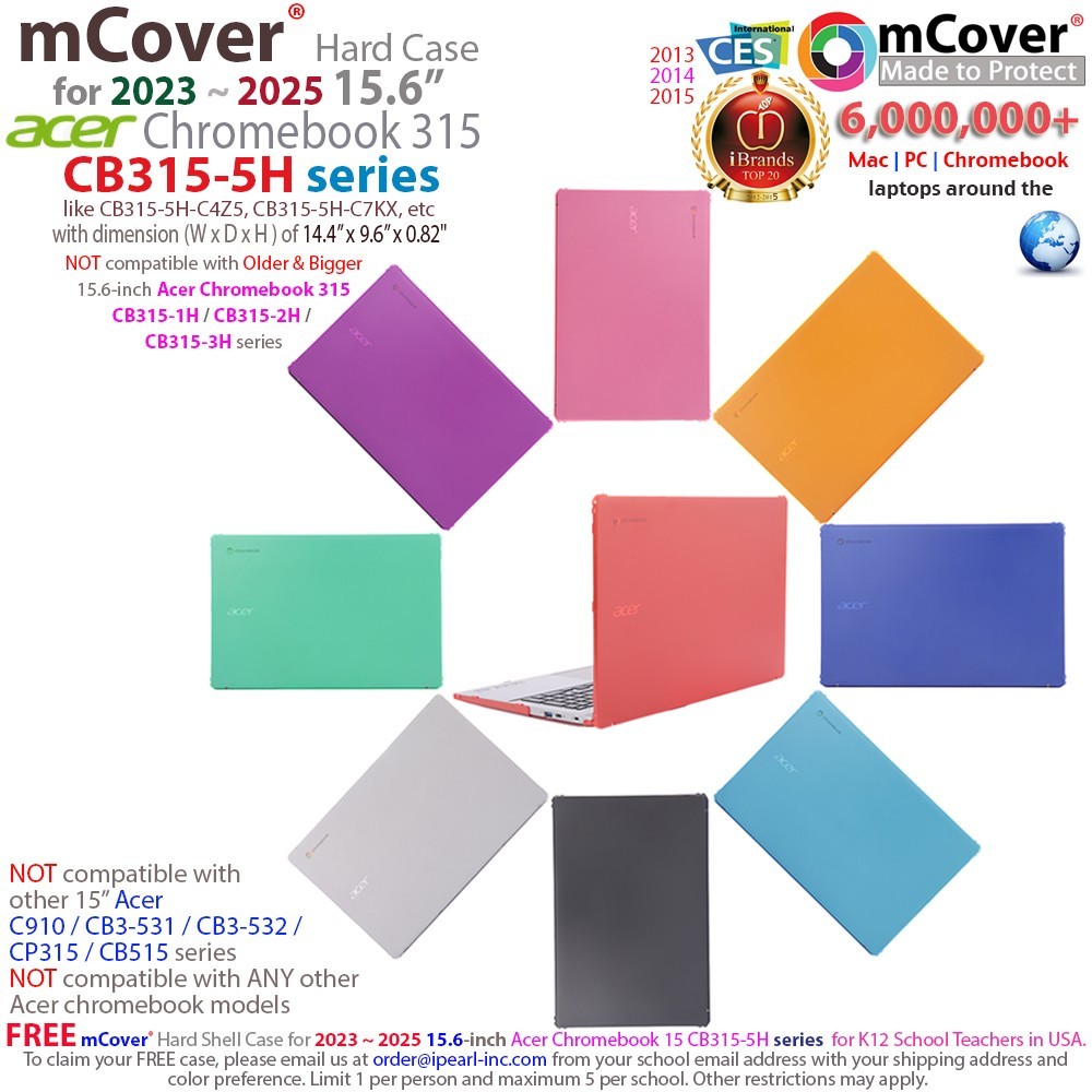NEW mCover® Hard Case for 2023-2025 15.6" Acer Chromebook 315 CB315-5H laptop